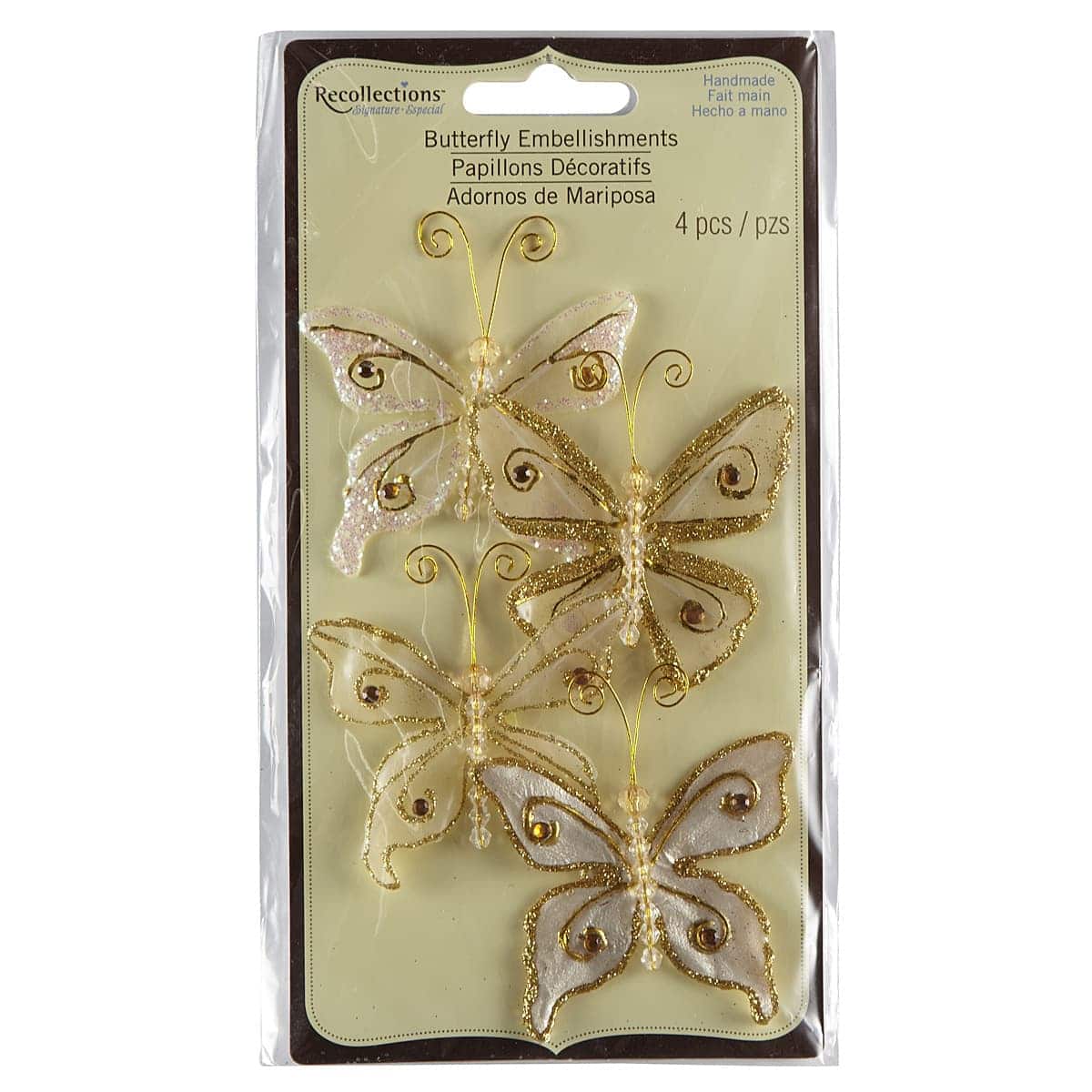 12 Packs: 4 ct. (48 total) Glacee Butterfly Embellishments by Recollections