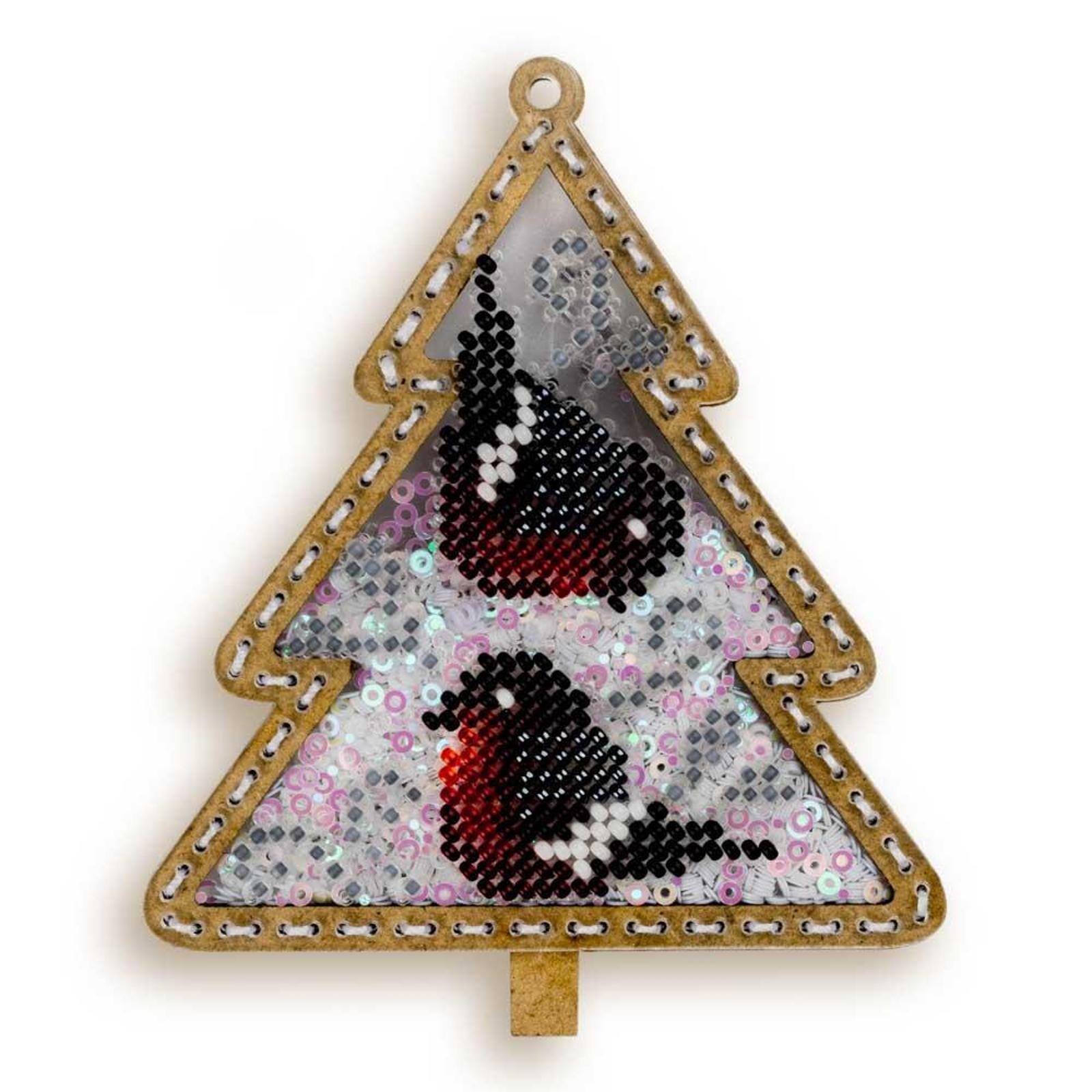 Wonderland Crafts Bird Tree Christmas Ornament Bead Embroidery Kit