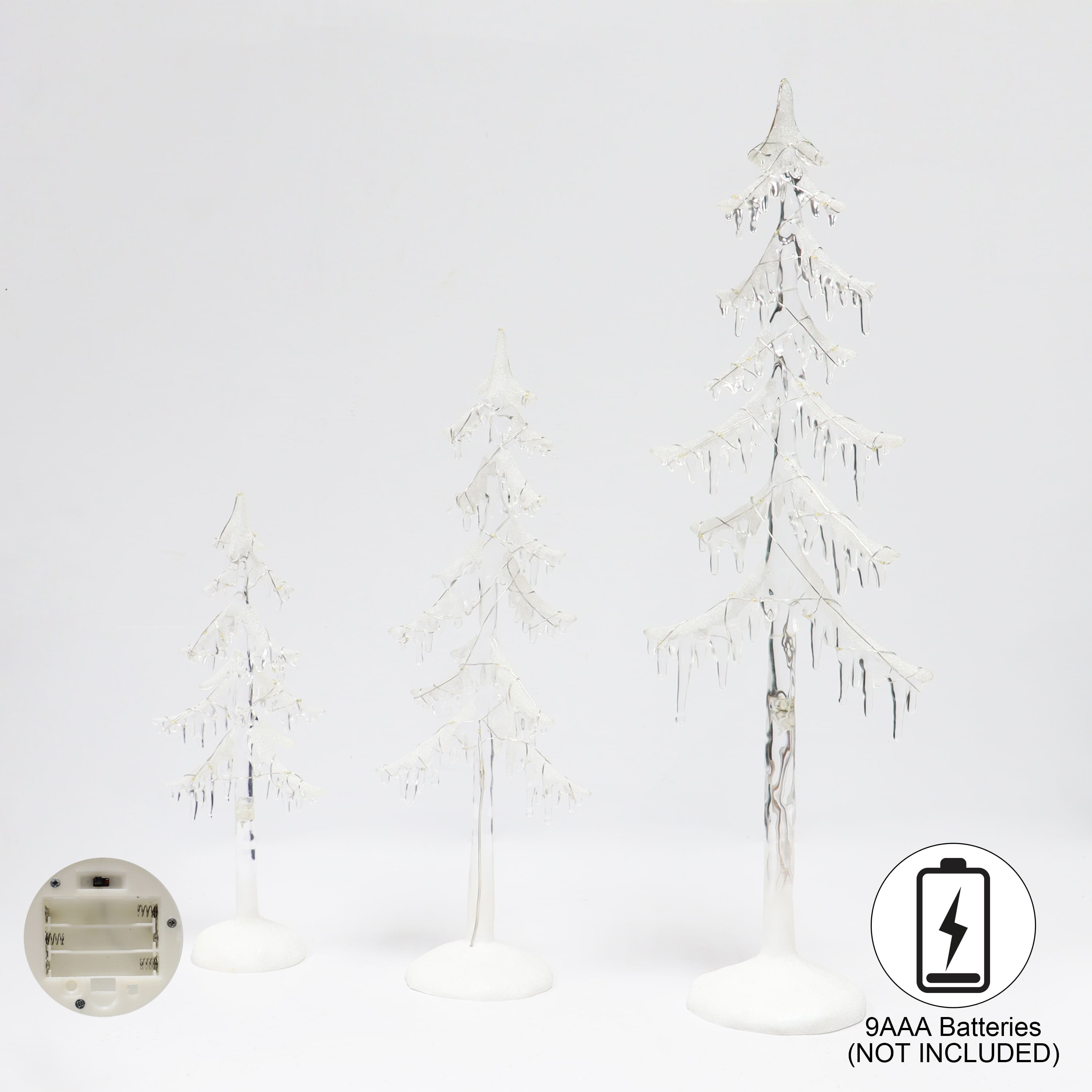 Moments in Time Acrylic Icicle Christmas Trees Set