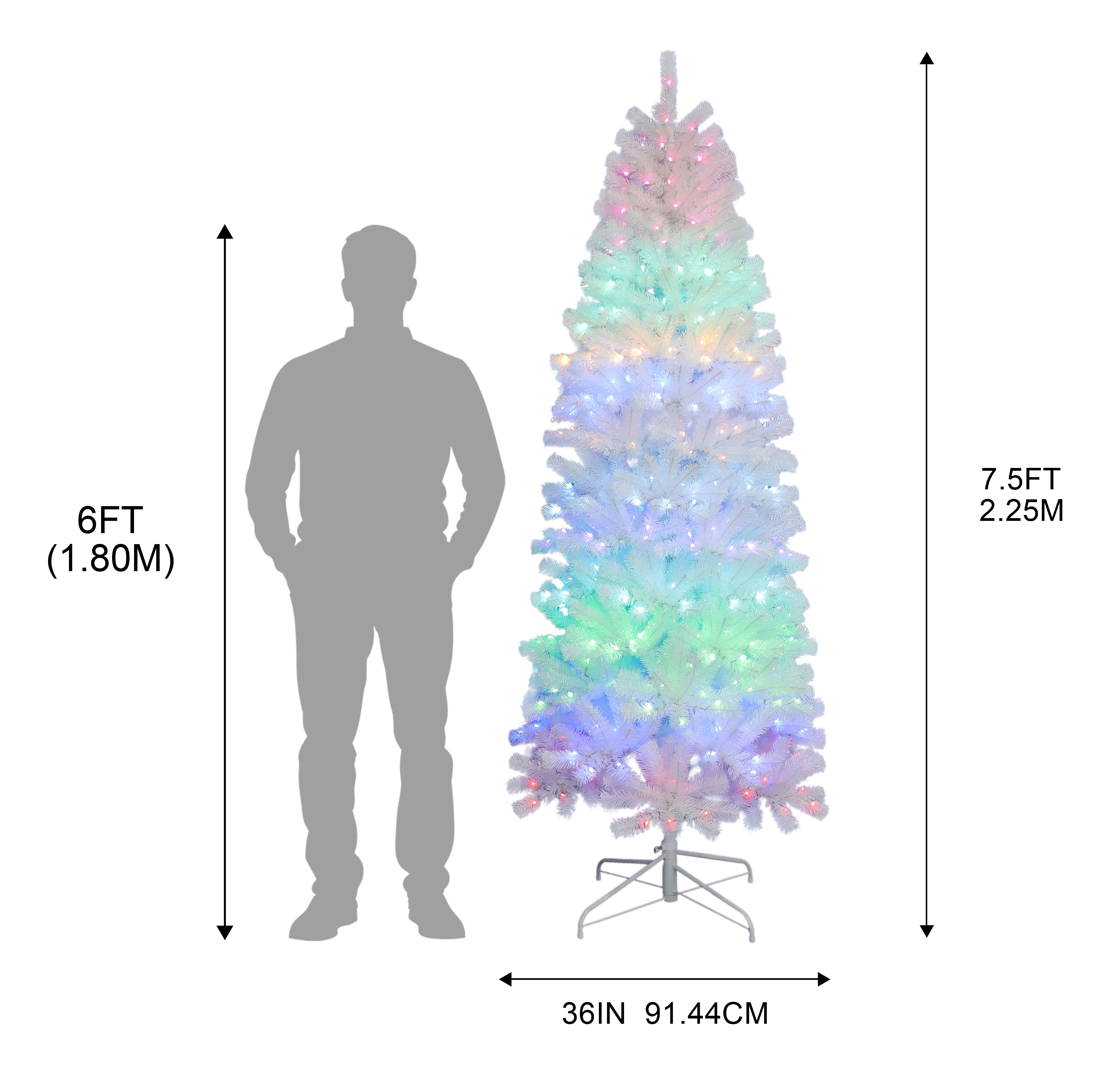 7.5ft. Pre-Lit Winterhaven Fir Artificial Christmas Tree, Color Changing Mini LED Lights by Ashland®
