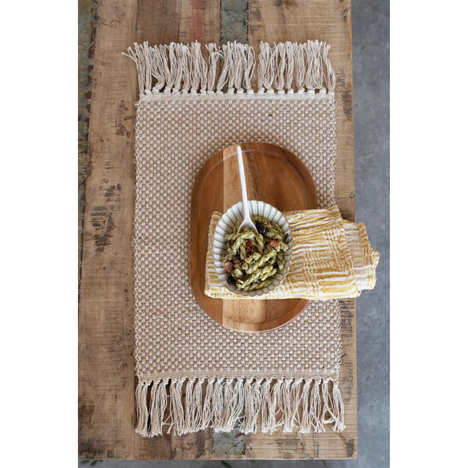 Hello Honey® Yellow Kuba Cloth Print Cotton Napkins, 4ct.