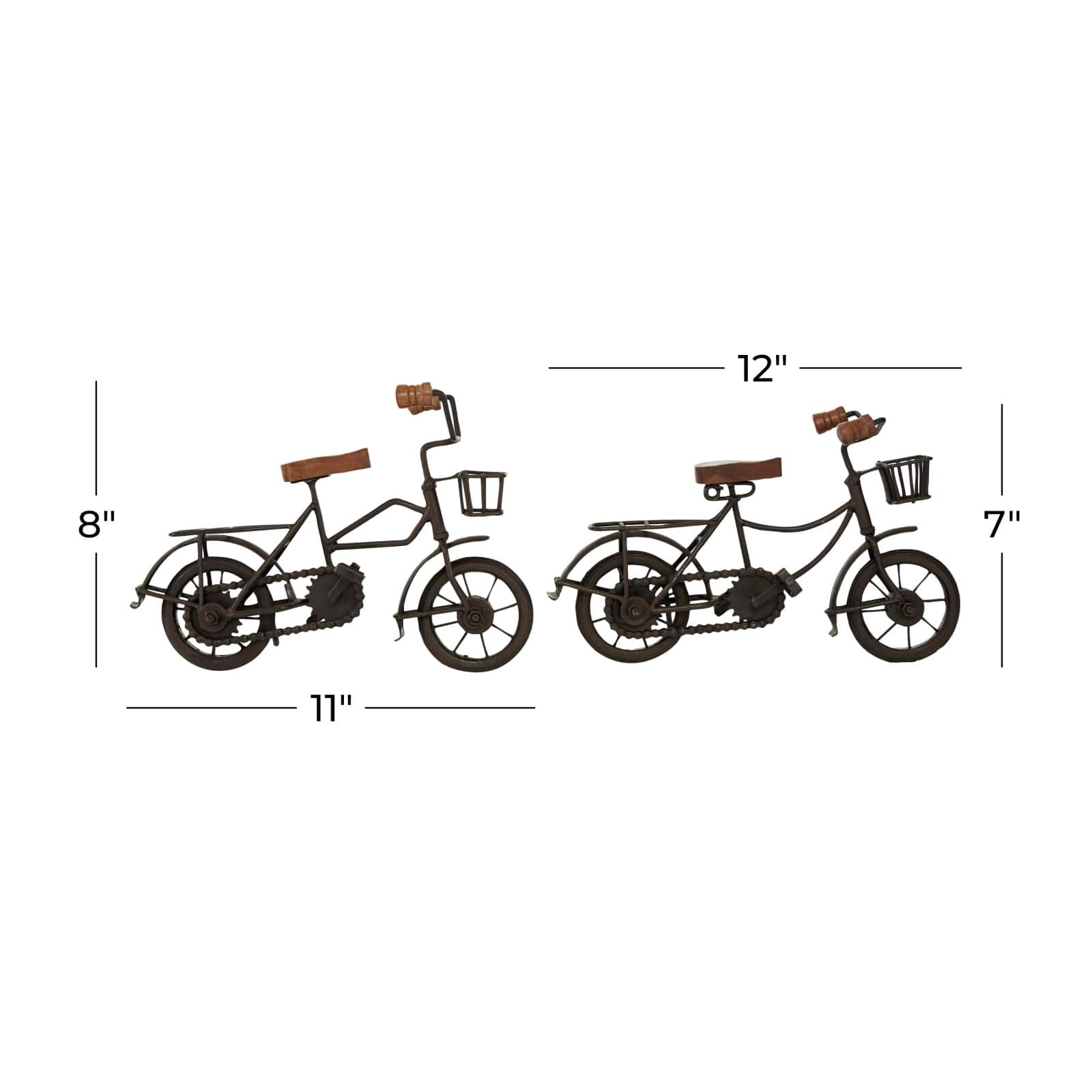 11.5" Black Metal Bike Tabletop Sculptures, 2ct.