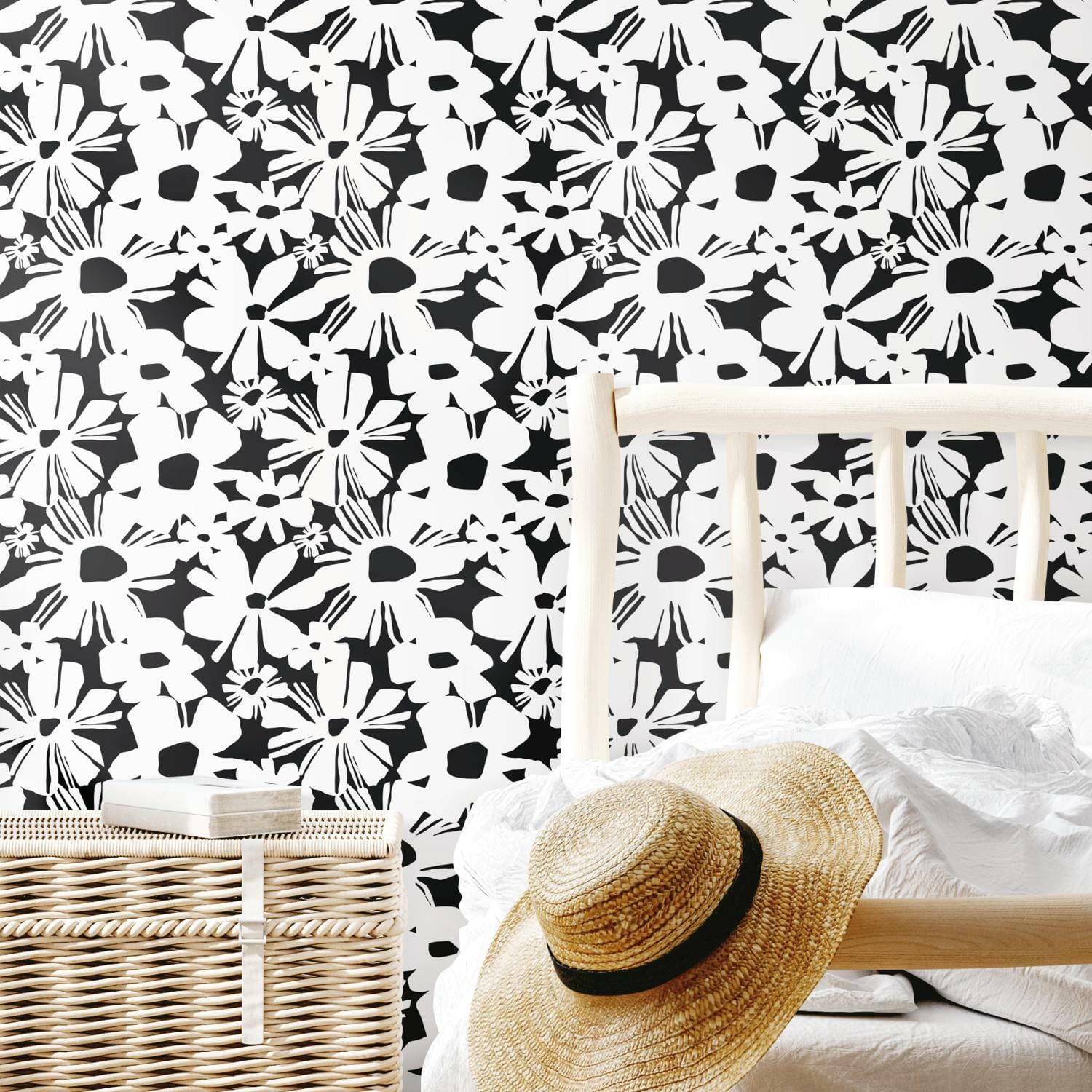 RoomMates Black Daisy Chain Peel & Stick Wallpaper