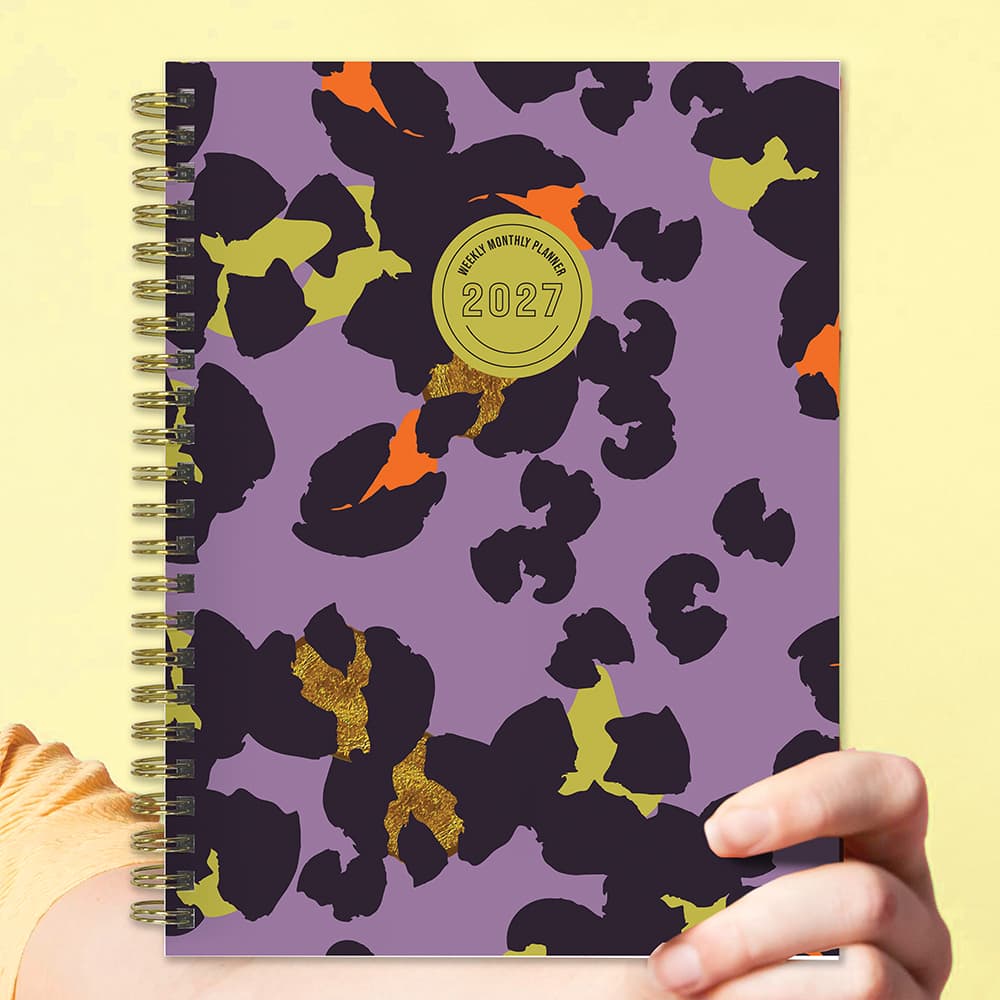 2027 Lilac Leopard Medium Weekly Monthly Planner