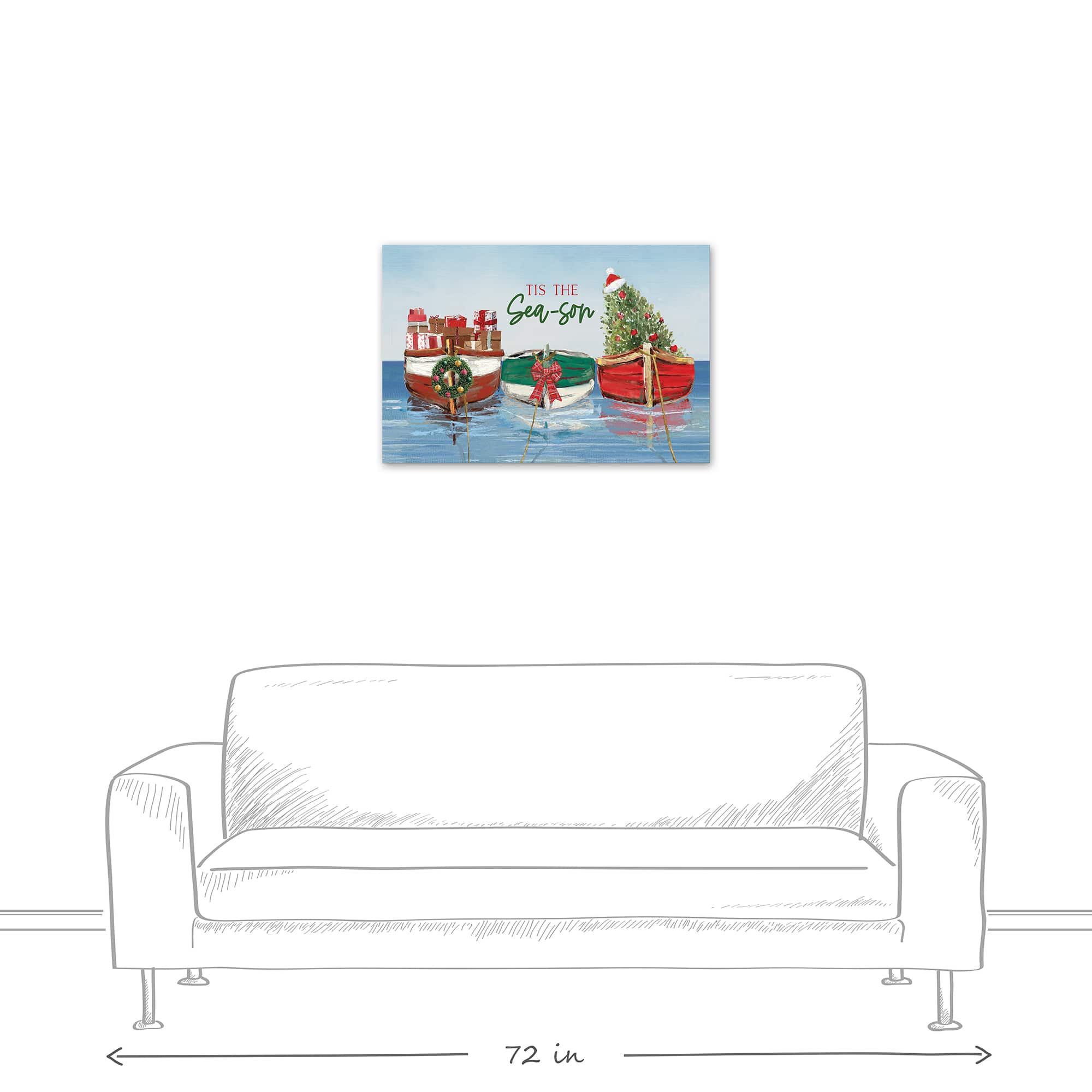 30" Tis the Sea-son Christmas Canvas Wall Décor