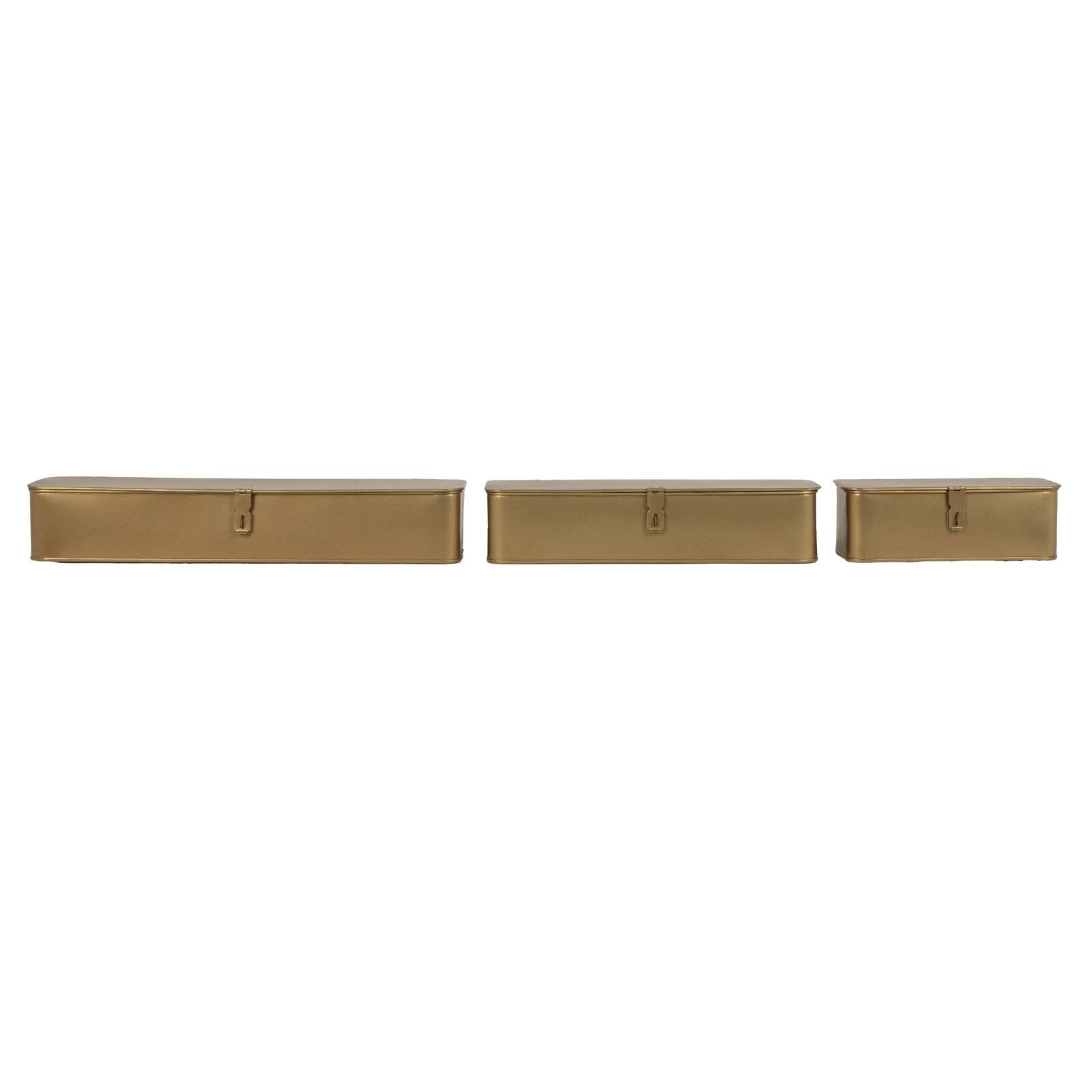 Hello Honey® Decorative Metal Boxes with Gold Finish Set