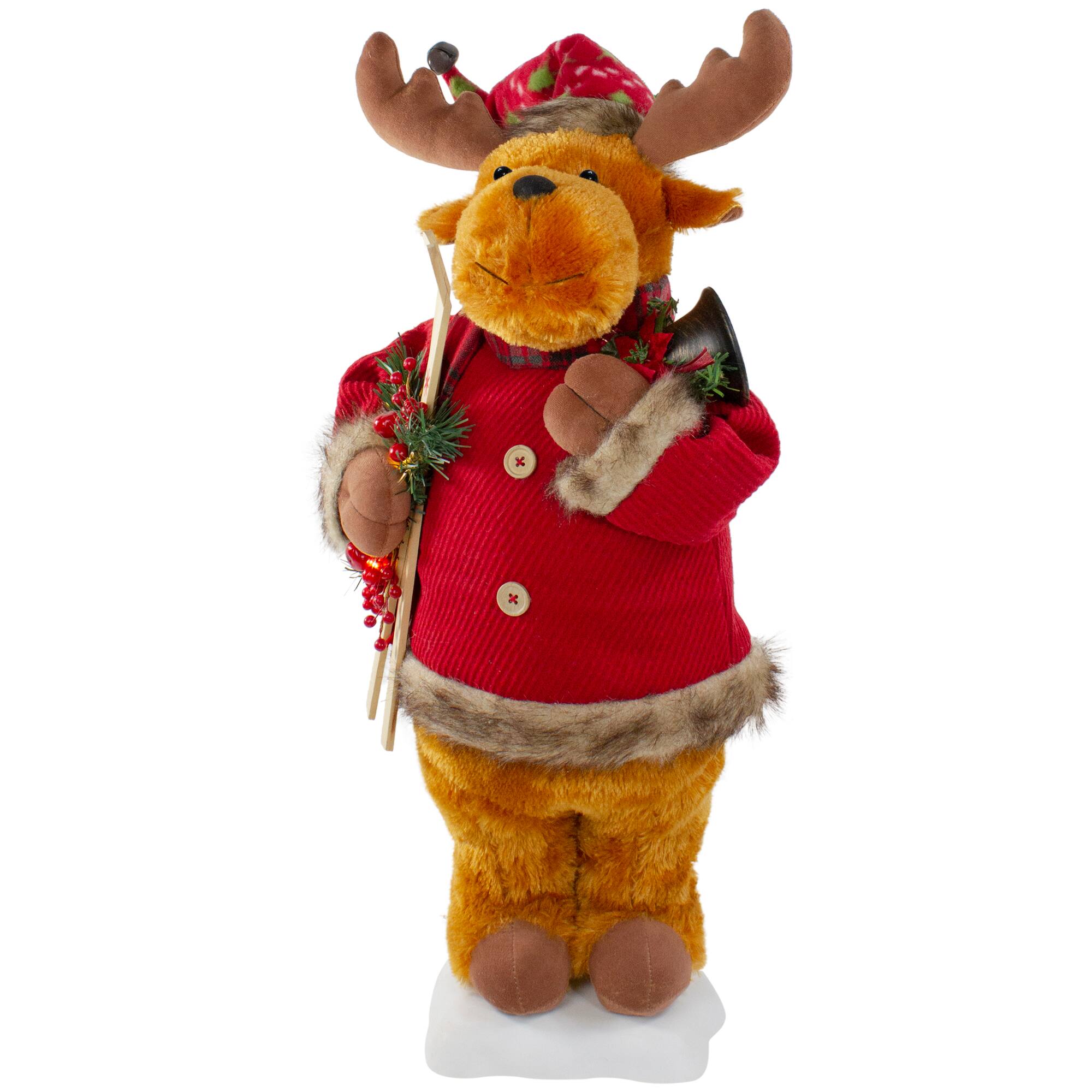 24" Lighted & Animated Musical Moose Christmas Figure