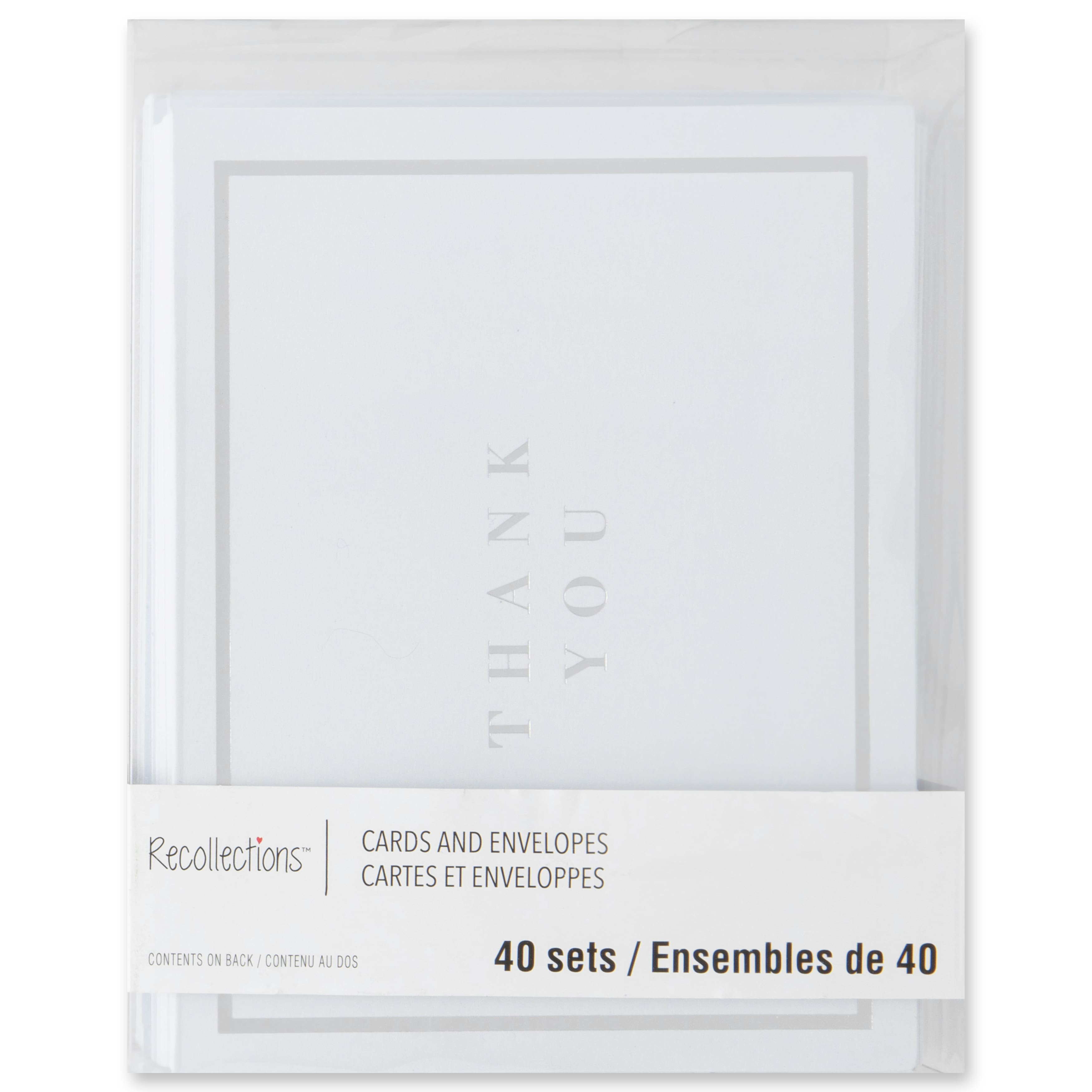 Silver Thank You Cards & Envelopes by Recollections™, 4.25" x 5.5"