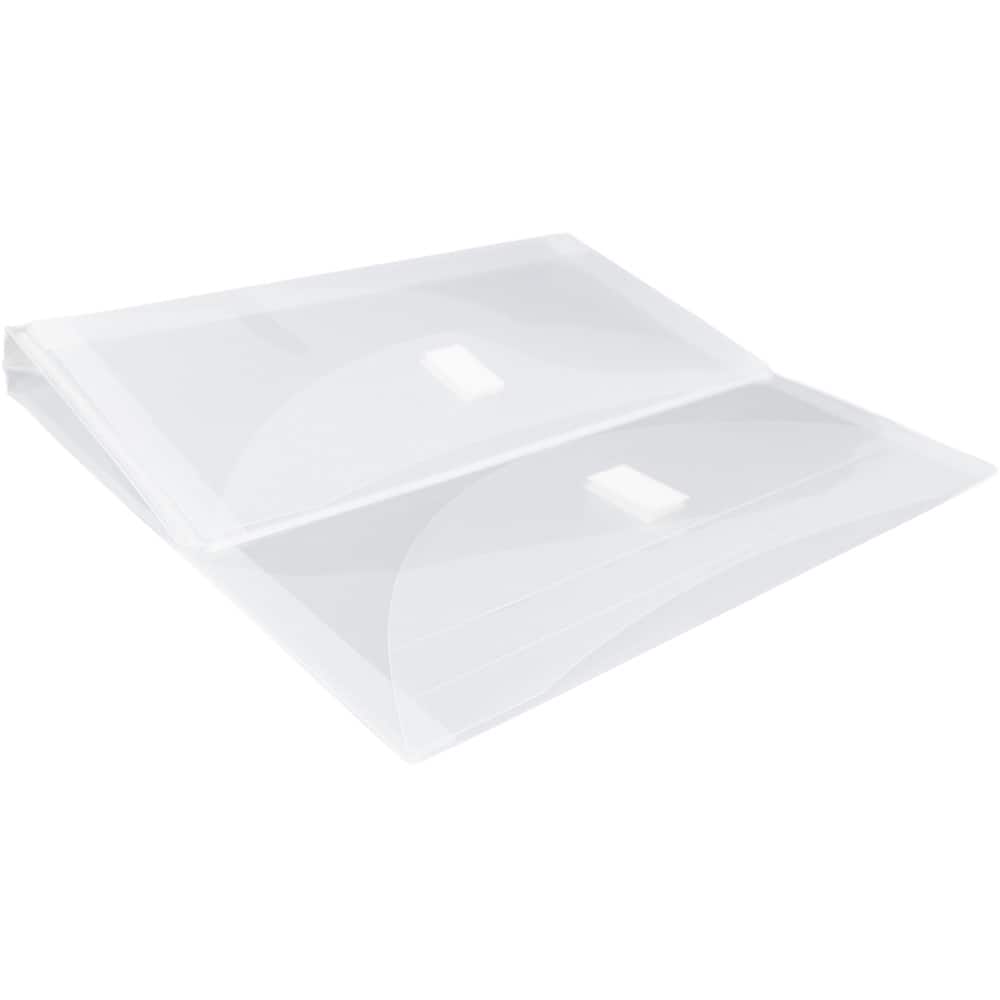 JAM Paper 9.5" x 11.5" Clear 2-Pocket Plastic Hook & Loop Closure Envelopes, 12ct.