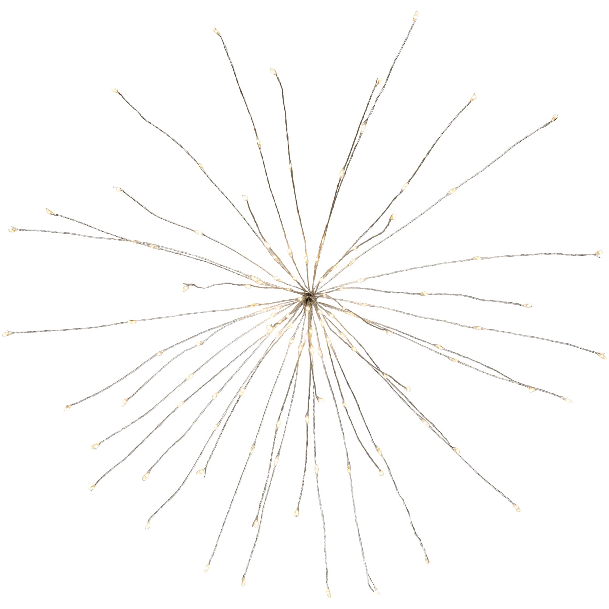 20" LED Lighted Firework Silver Branch Christmas Decoration