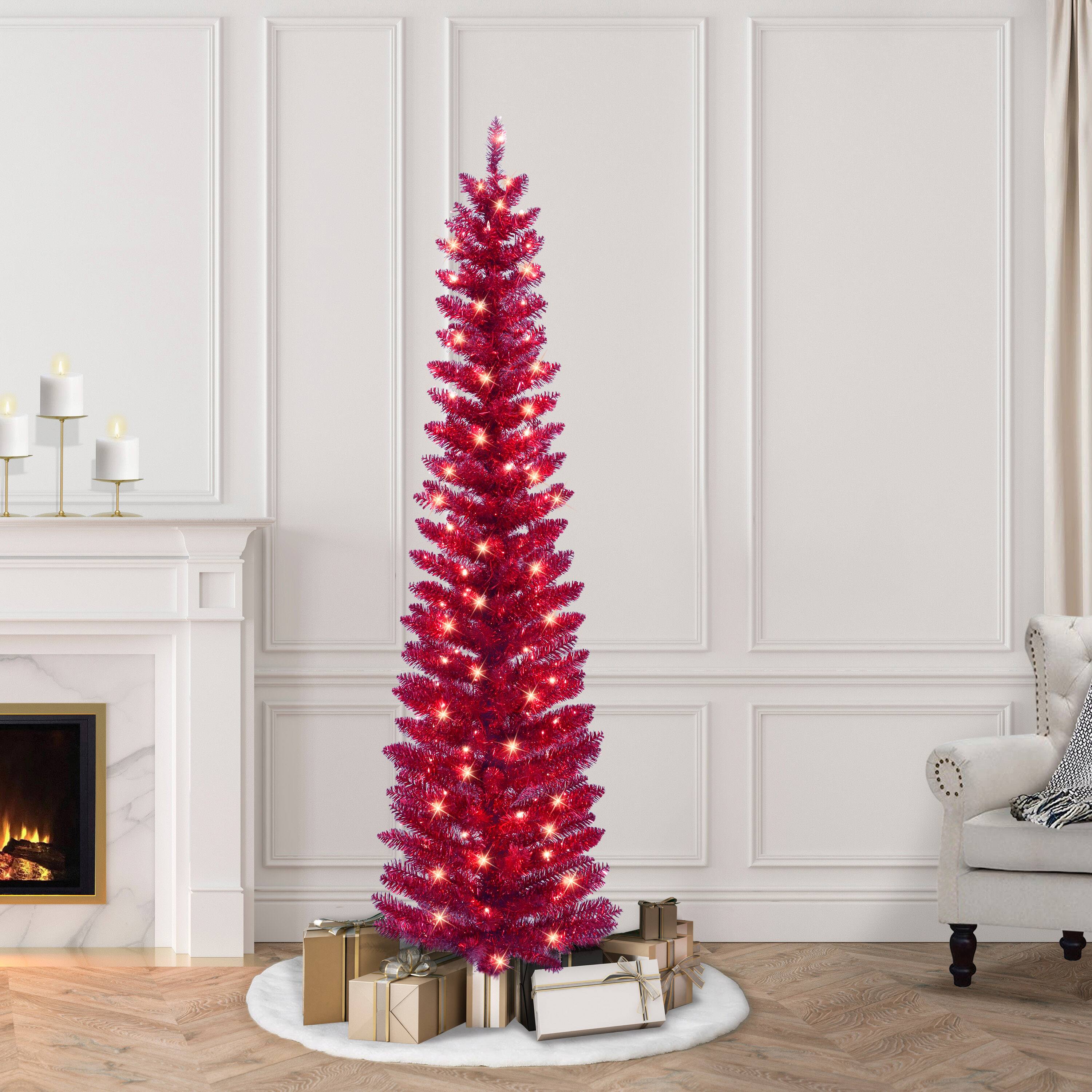 6ft. Pre-Lit Tinsel Artificial Tree