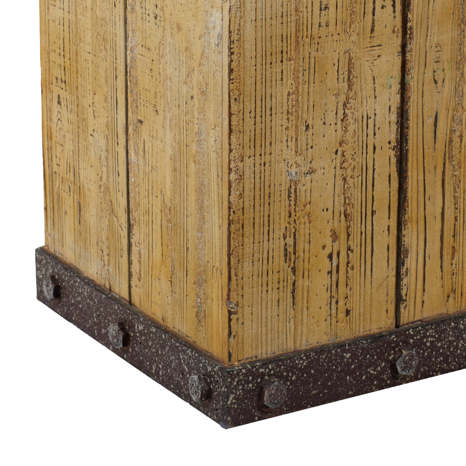 Set of 3" Brown Wood Rustic Pedestal Table, 39", 30", 22"