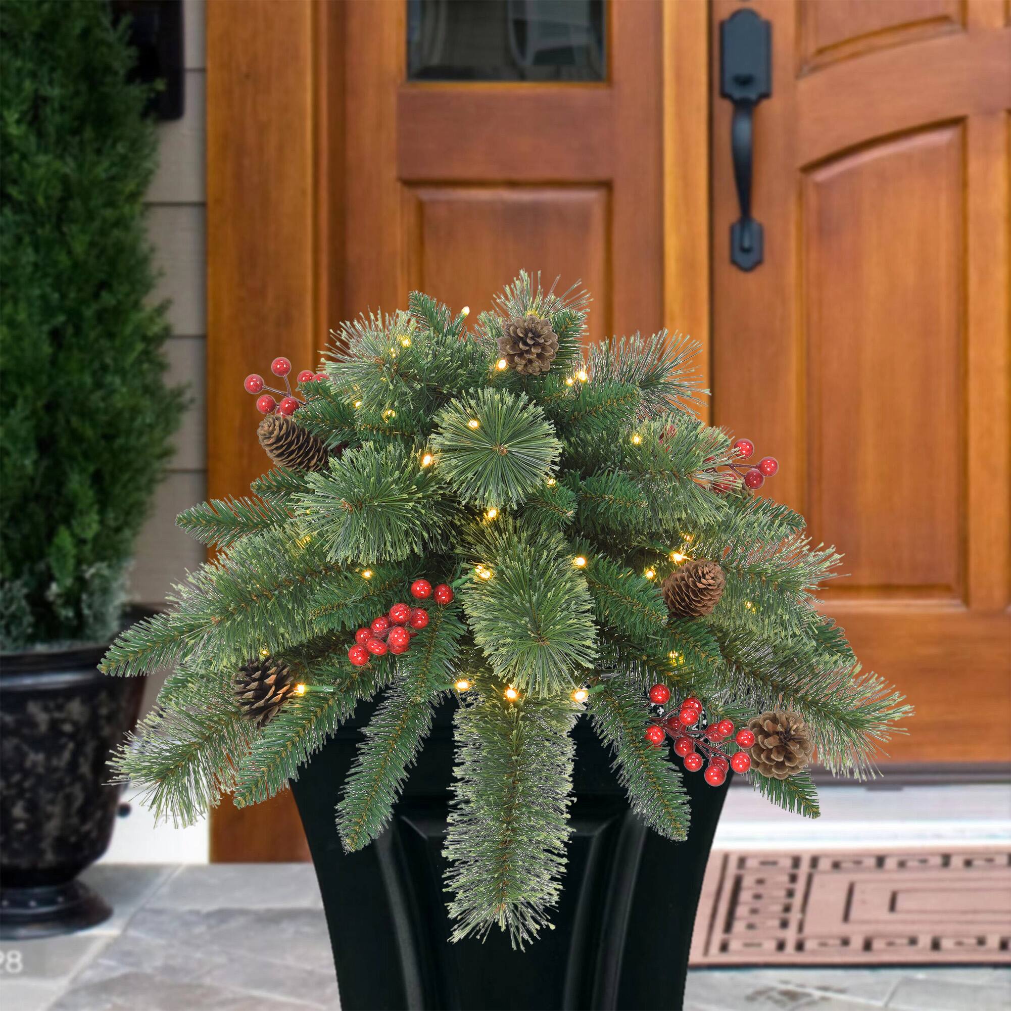 18" Pre-Lit LED Cashmere Branch Urn Filler