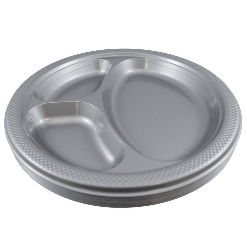 JAM Paper 10.25" Divided Plastic Party Plates