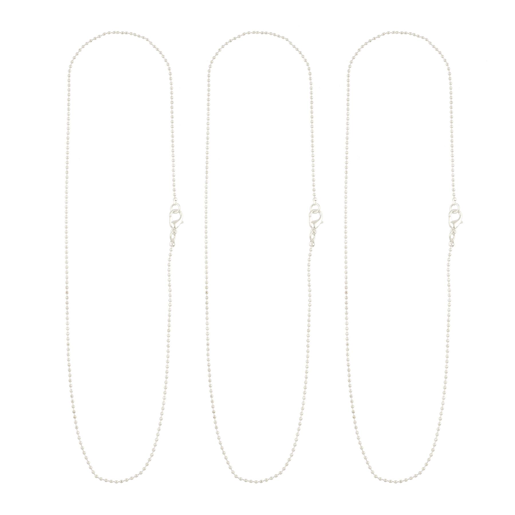 12 Packs: 3 ct. (36 total) Silver Ball Bead Necklace Set by Bead Landing™