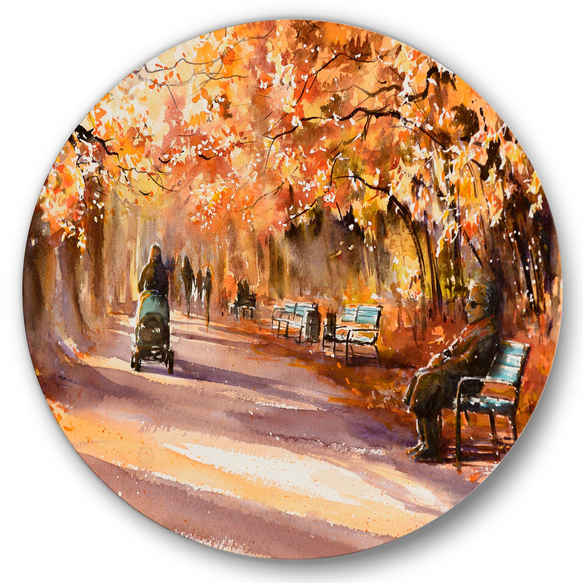Designart - Road In The Park In Sunny Autumn Day