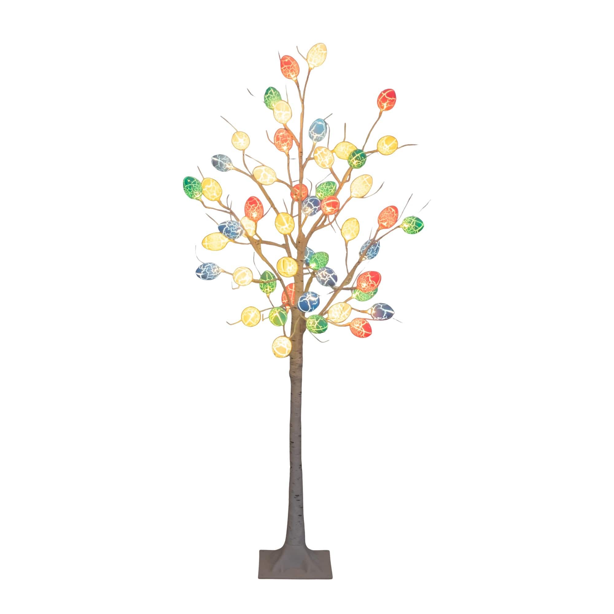 4ft. Pre-Lit Artificial Easter Twig Tree with 48 Egg Shaped LED Ornaments