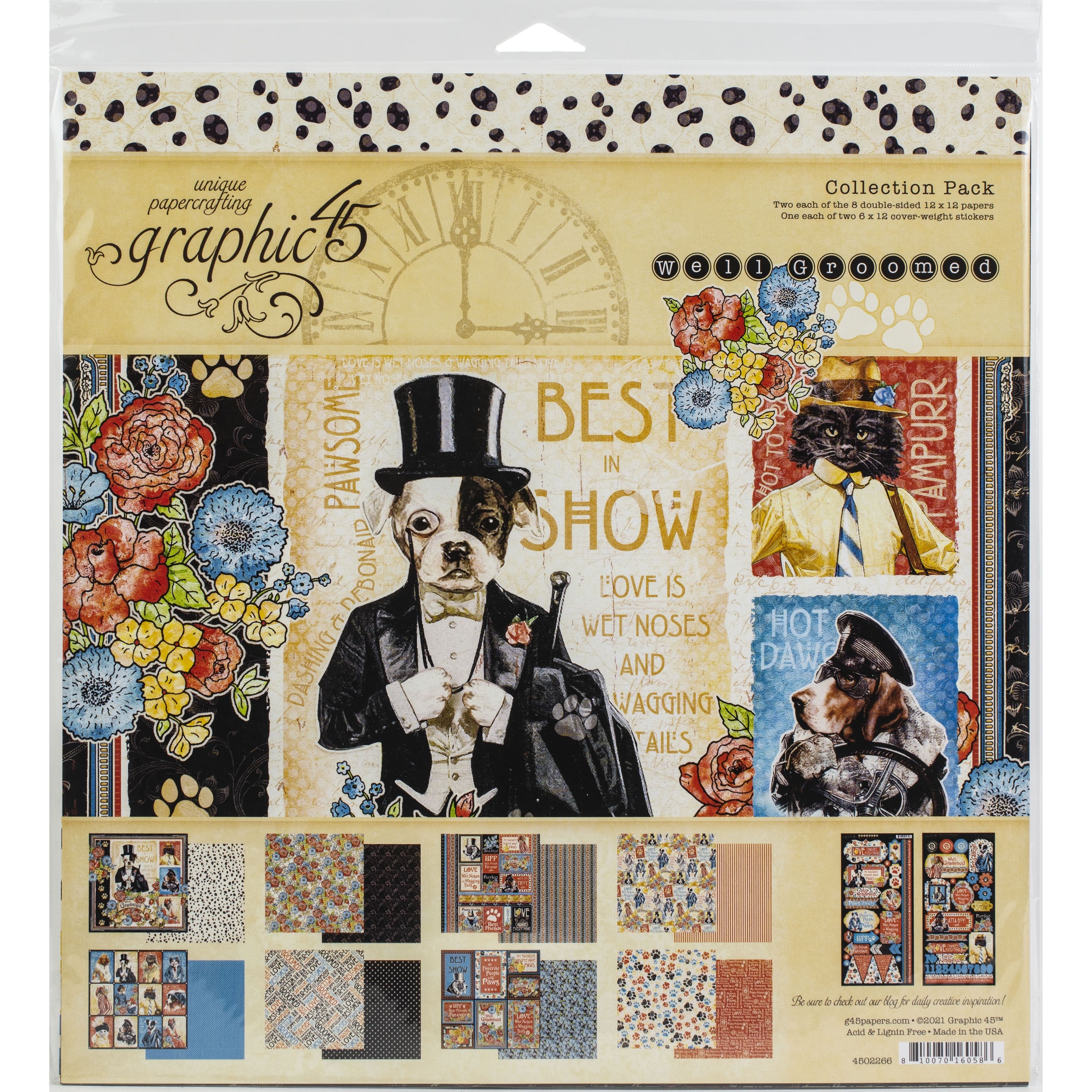 Graphic 45 Collection Pack 12" x 12", Well Groomed