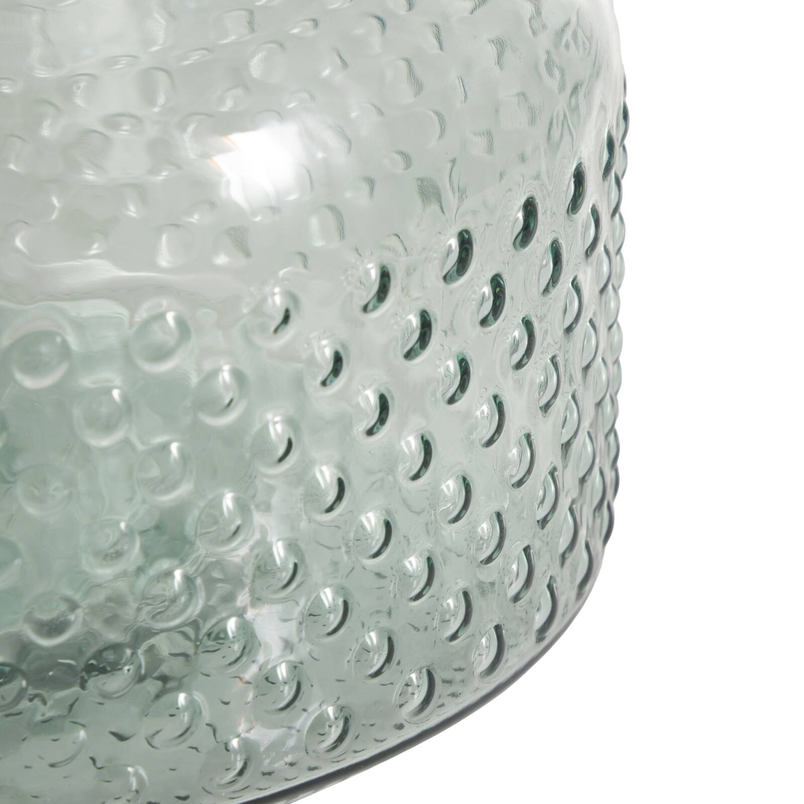 12.25" Green Glass Wide Spotted Decorative Vase