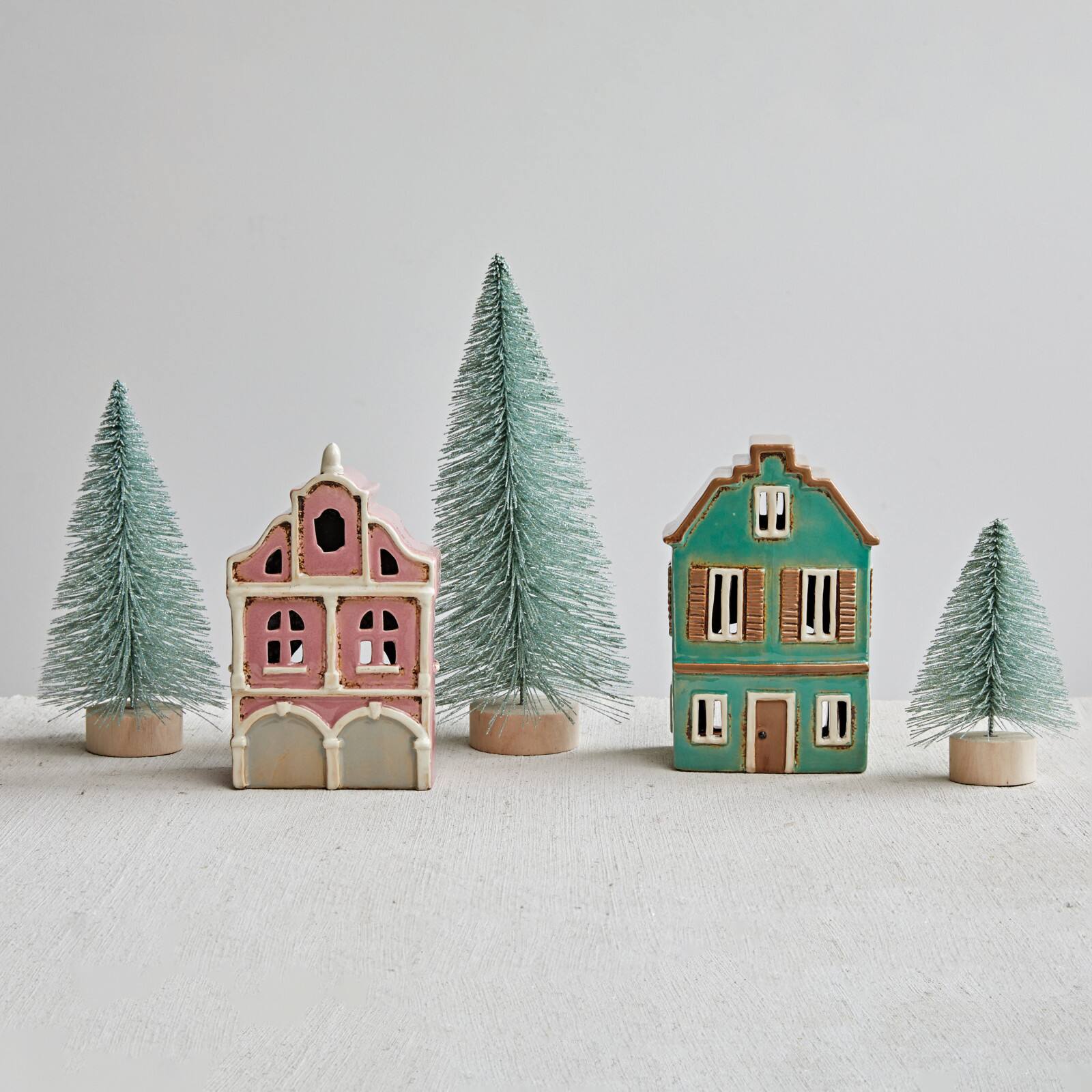 Hello Honey® 7.5" Mint & White Stoneware House Décor Accent