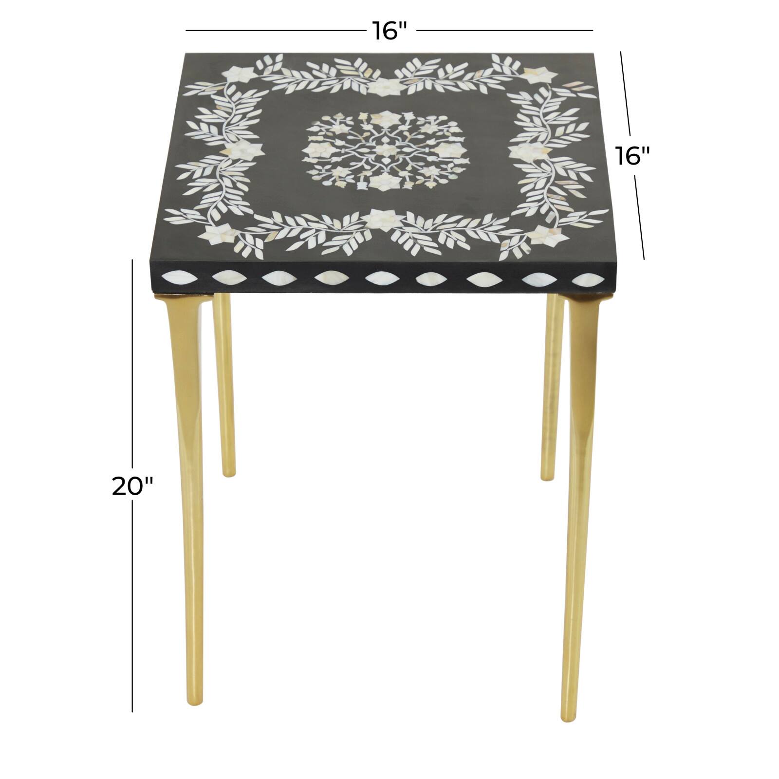 20" Gold Eclectic Aluminum Accent Table