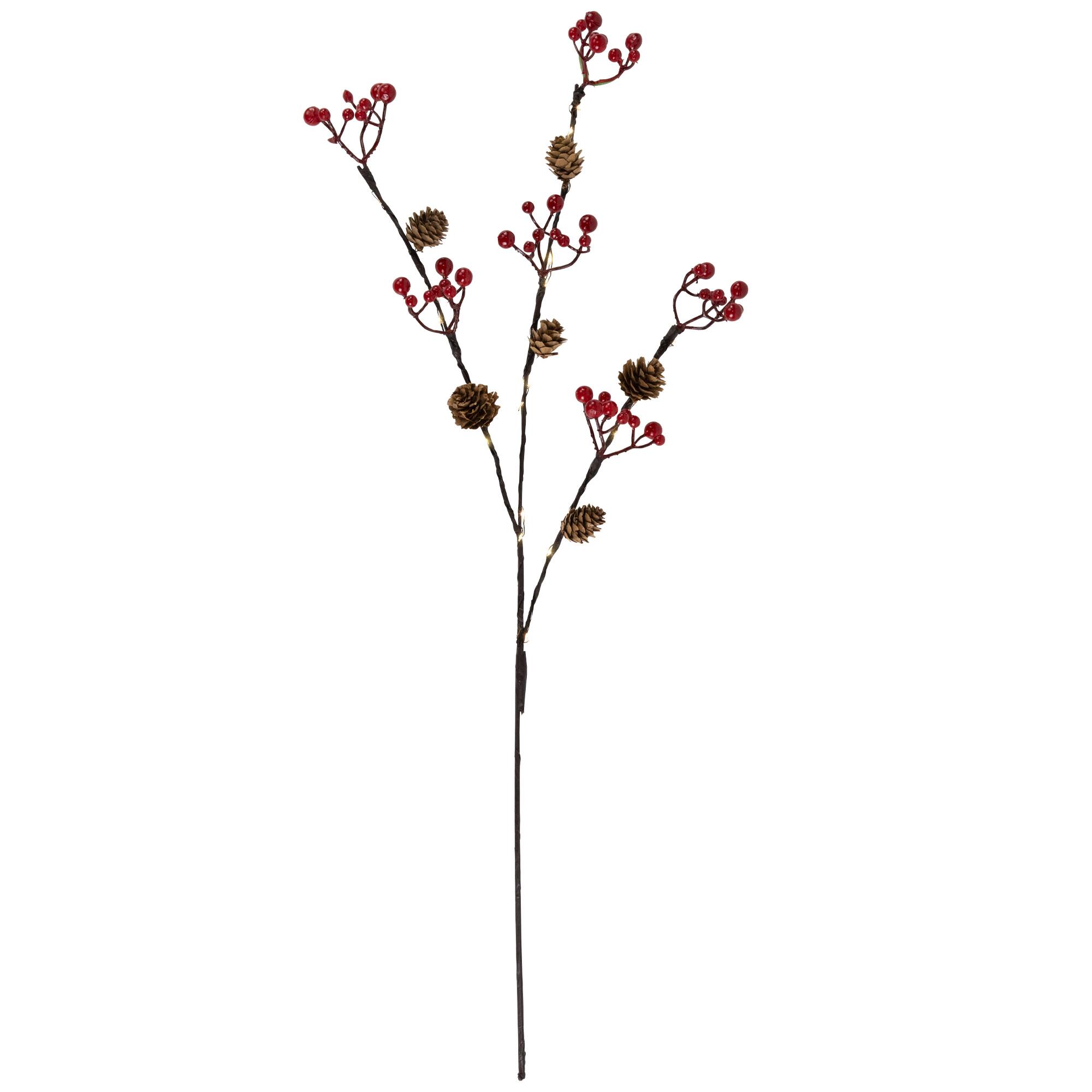 Northlight 29" Pre-Lit Warm White Lighted Pinecones & Berries Christmas Spray | Michaels®