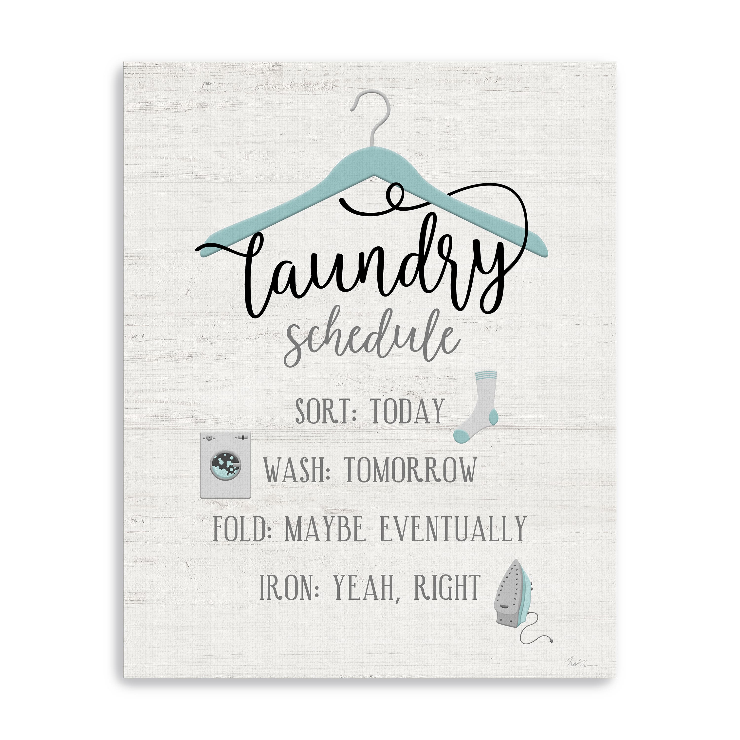 Laundry Schedule Canvas Giclee