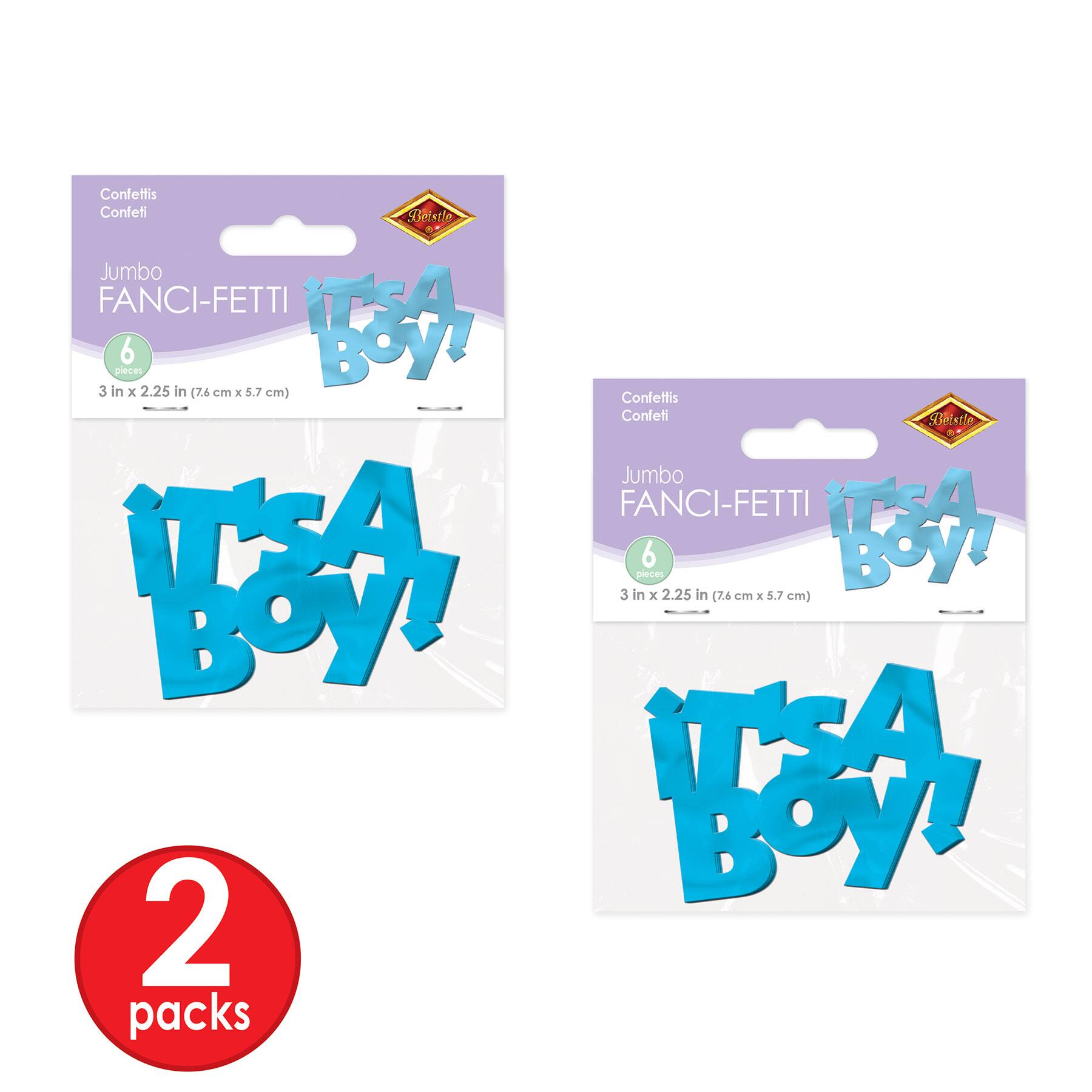 Beistle 3" Jumbo It's A Boy! Fanci Fetti Cutout Packs, 2ct.