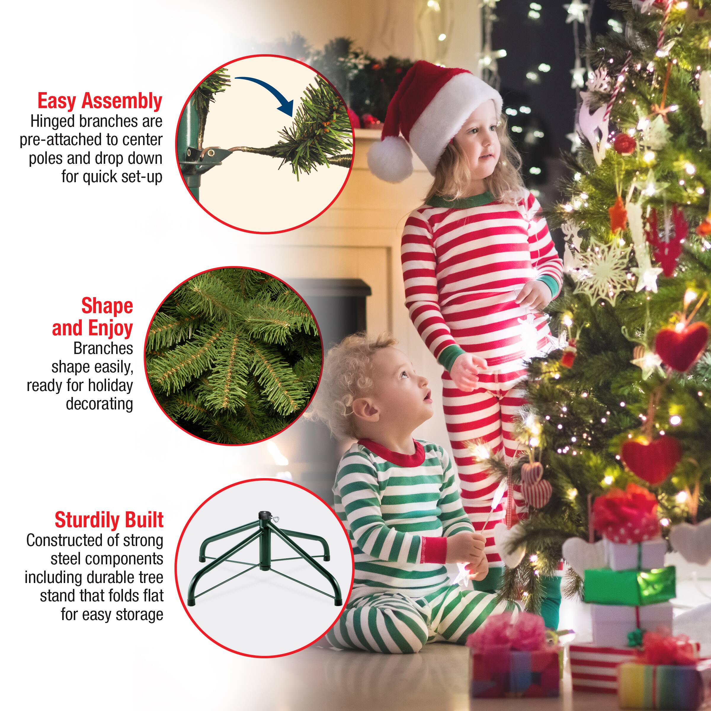 9 ft. Pre-Lit Feel Real® Tiffany Fir Slim Artificial Christmas Tree, Clear Lights