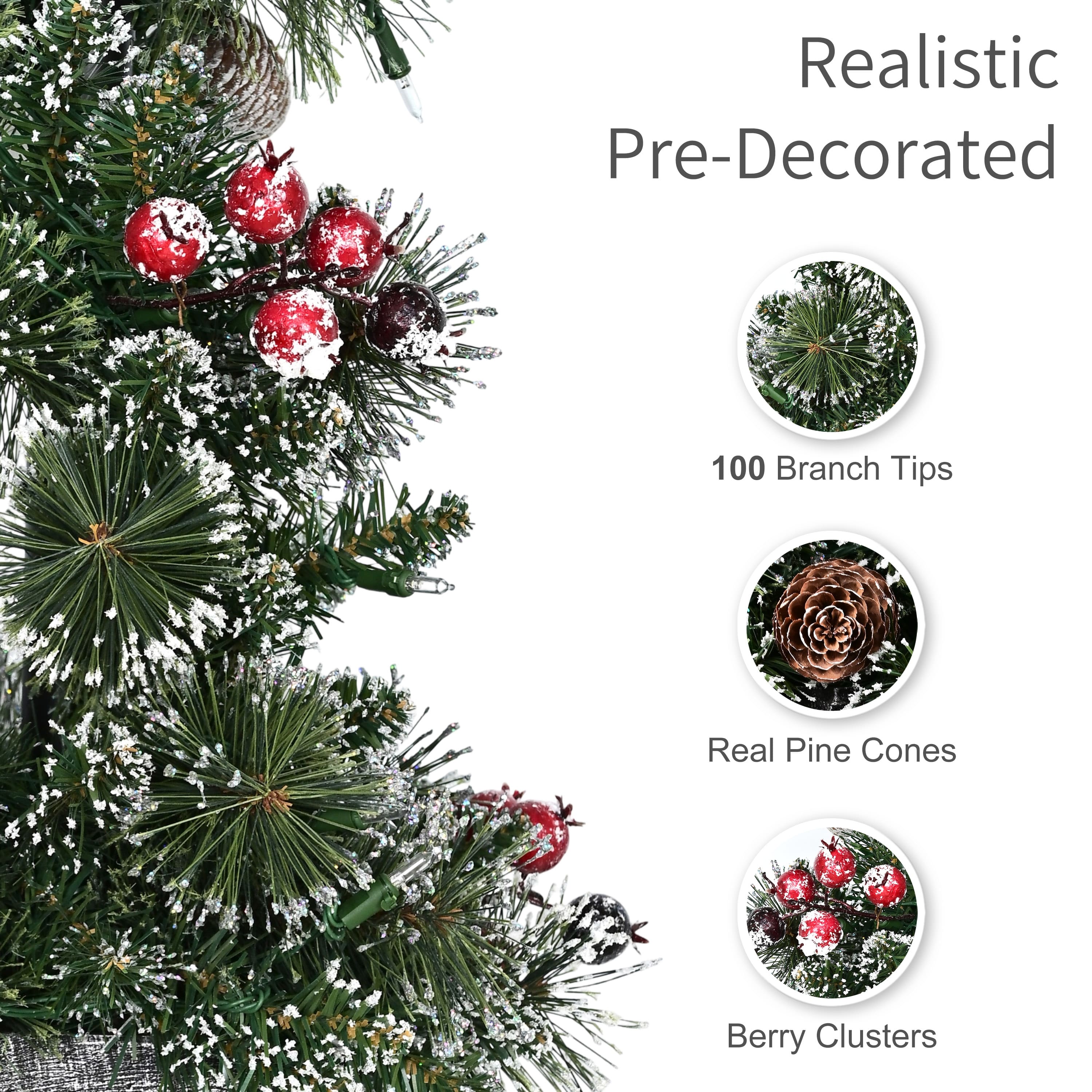Puleo International 4ft. Pre-Lit Frosted Spiral Artificial Christmas Lamp Post with Decorative Pot Base, 2ct.