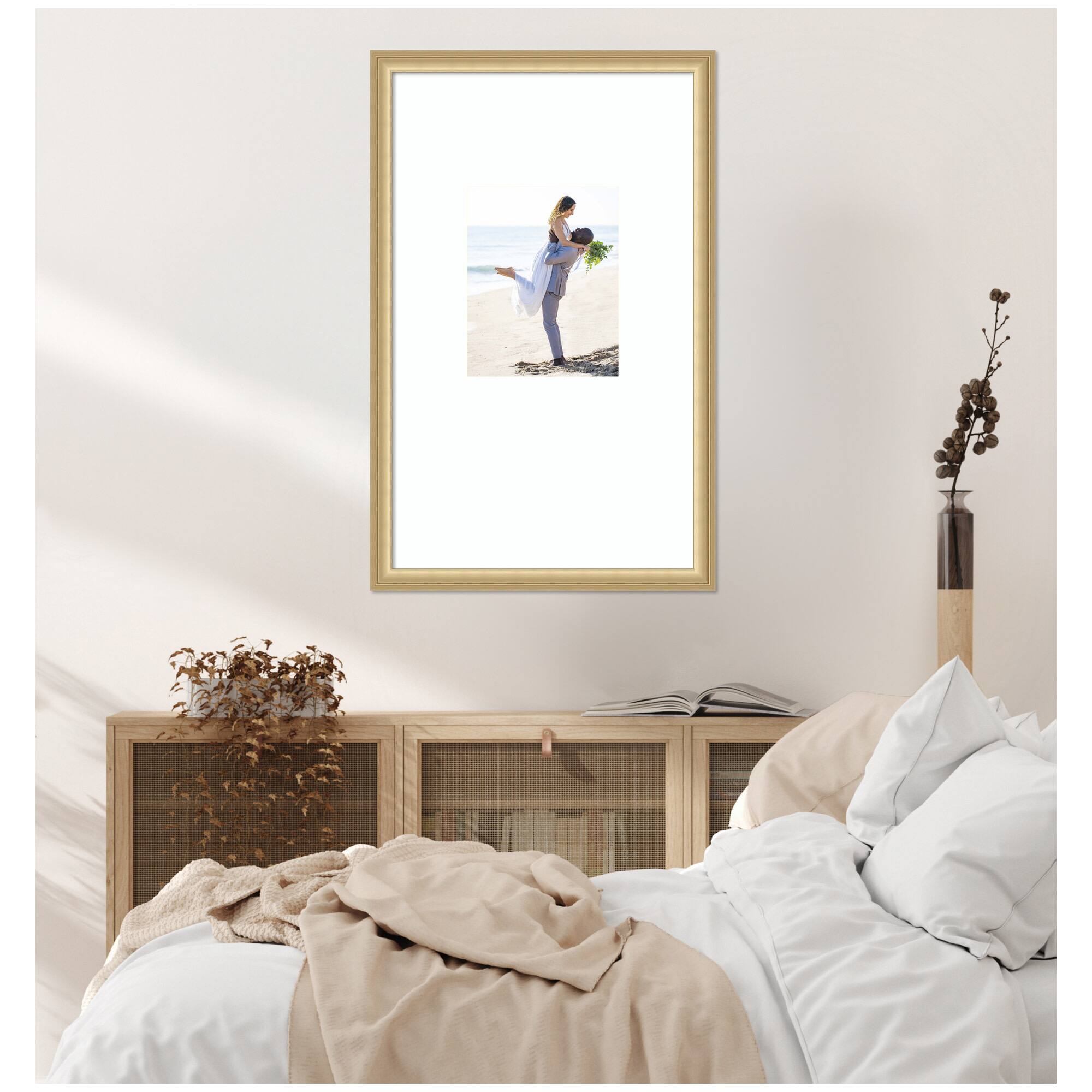Kate and Laurel Florence Gold Photo Frame with Mat