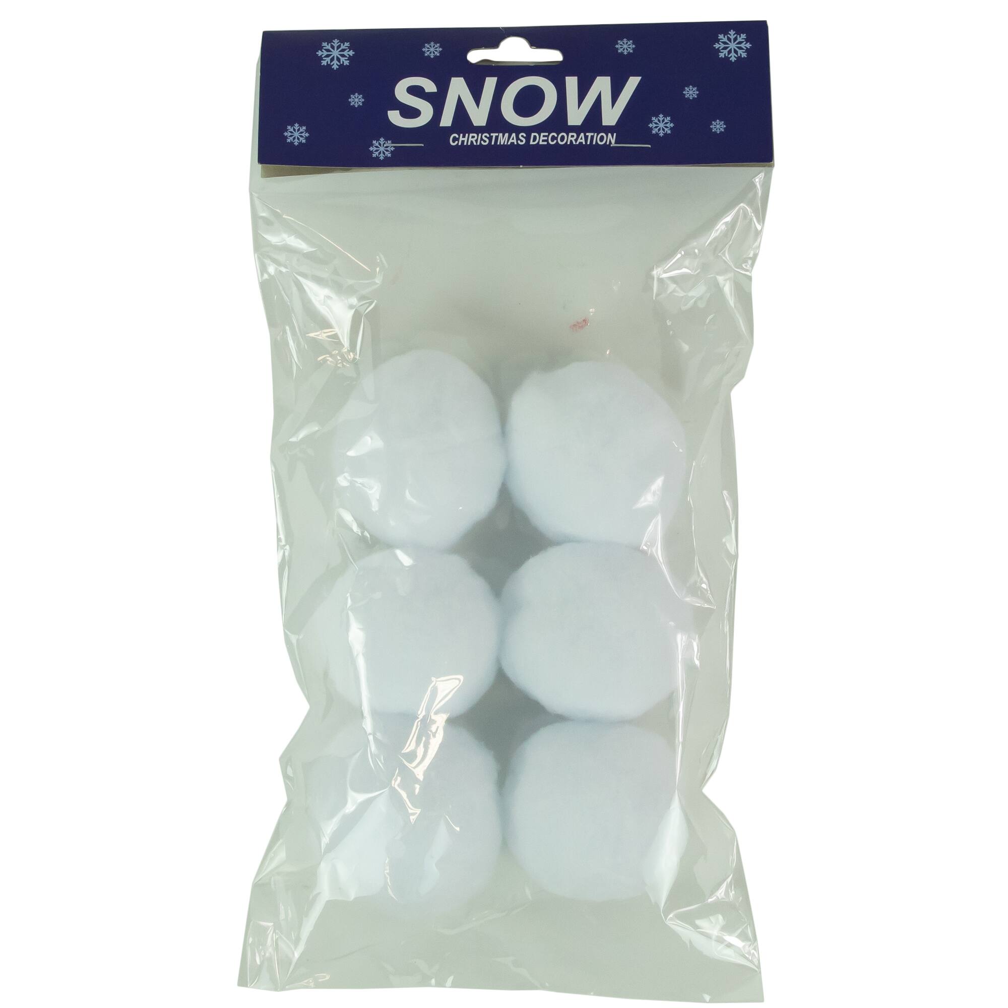 2.25" Plush Faux Christmas Snow Balls, 6ct.