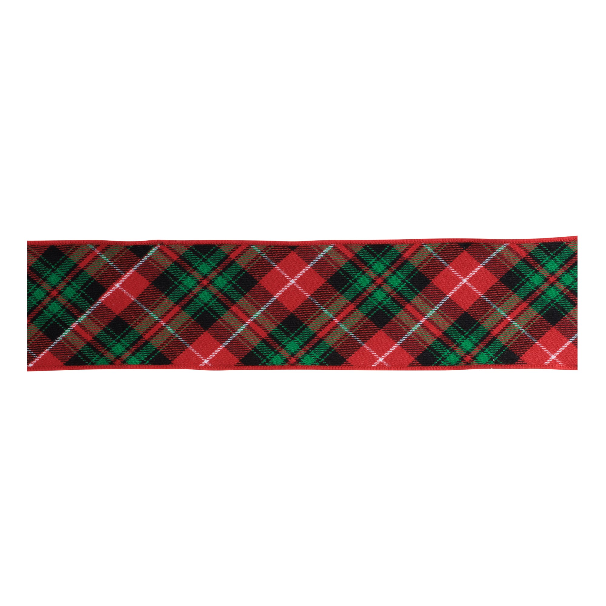 Melrose 4" x 5yd. Red & Green Holiday Plaid Wired Ribbon