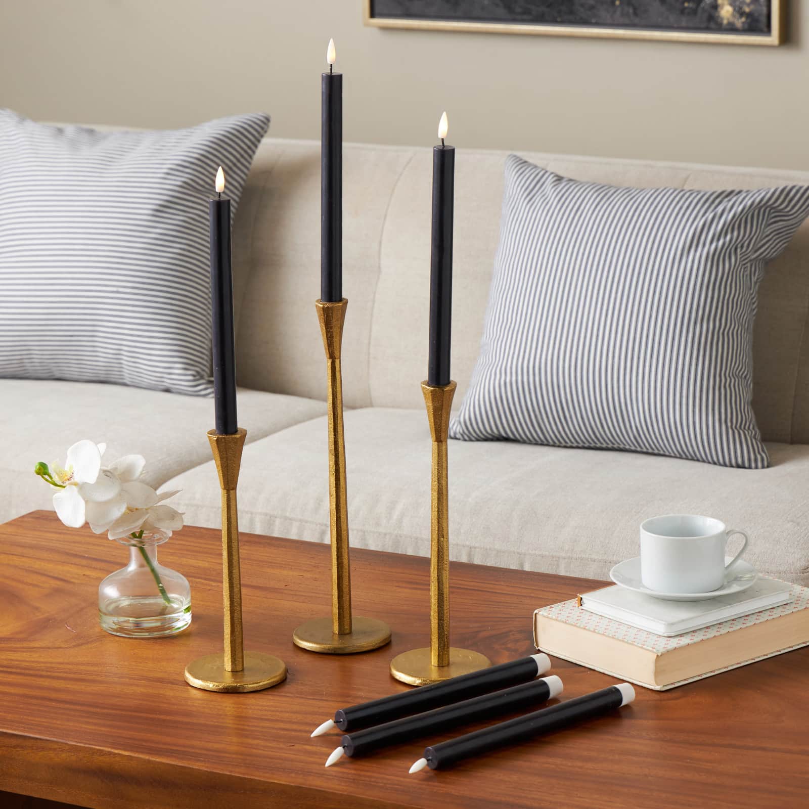 11" Flameless Wax Candles with Remote Control, 6ct.