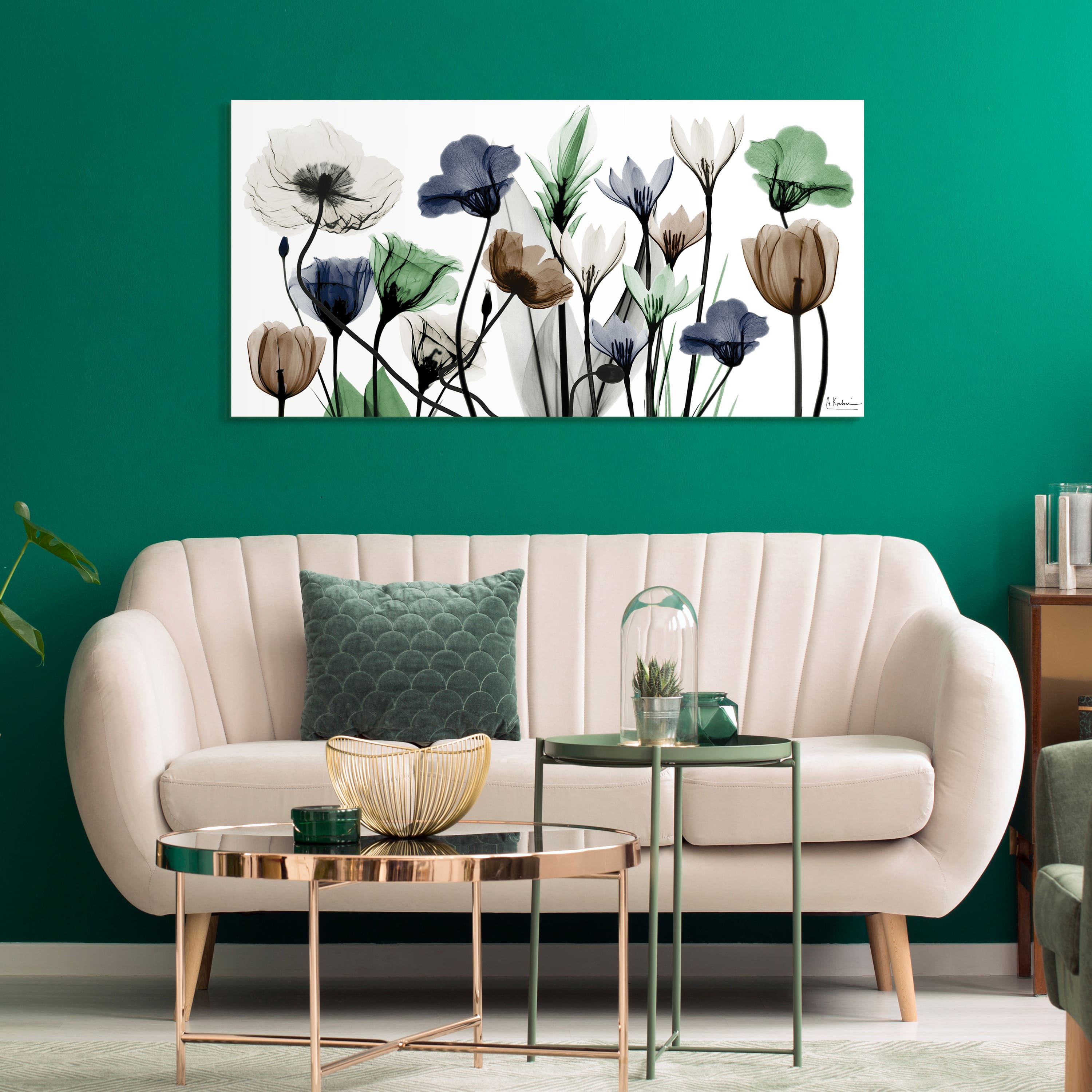 Empire Art Direct 24" x 48" Floral Landscape Frameless Free Floating Printed Tempered Glass Wall Art