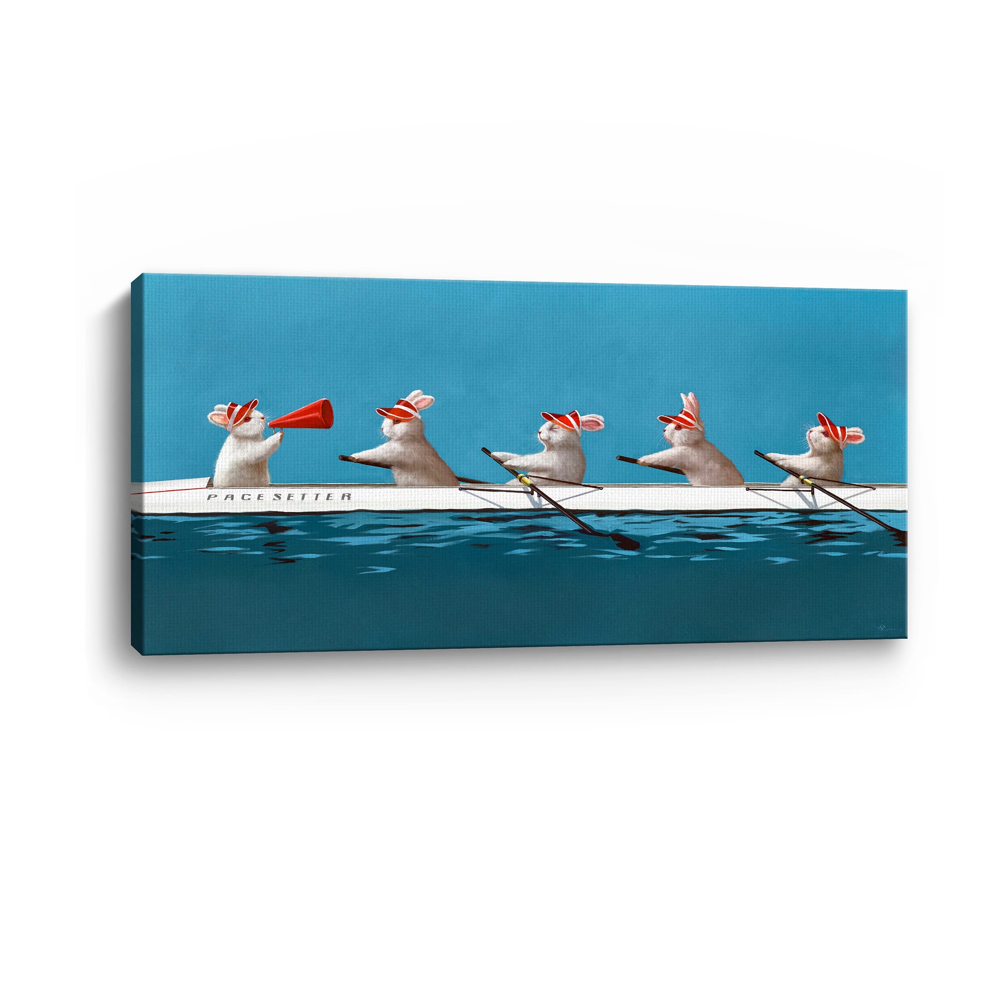 Lumaprints Bunnies in the Boat Canvas Giclée Art