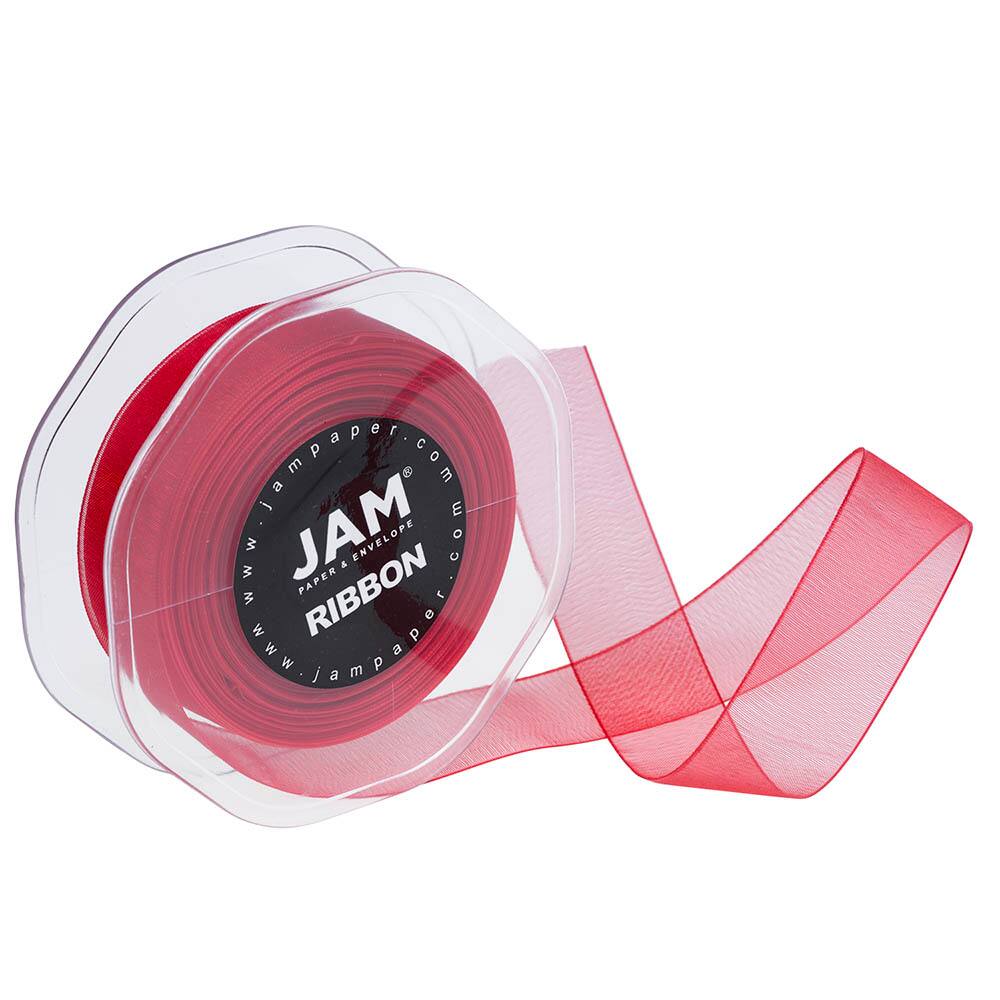 JAM Paper 7/8" x 25yd. Sheer Satin Ribbon