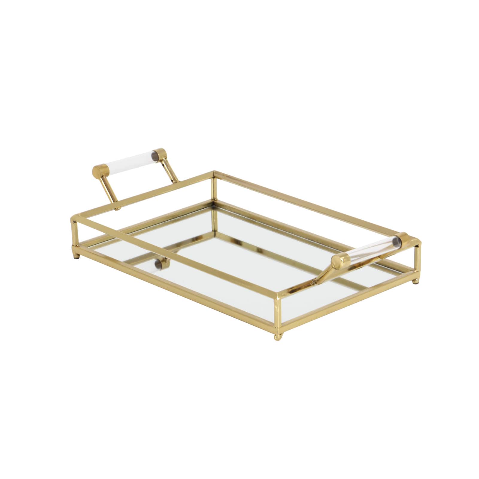 CosmoLiving by Cosmopolitan 22" Gold Metal Glam Tray