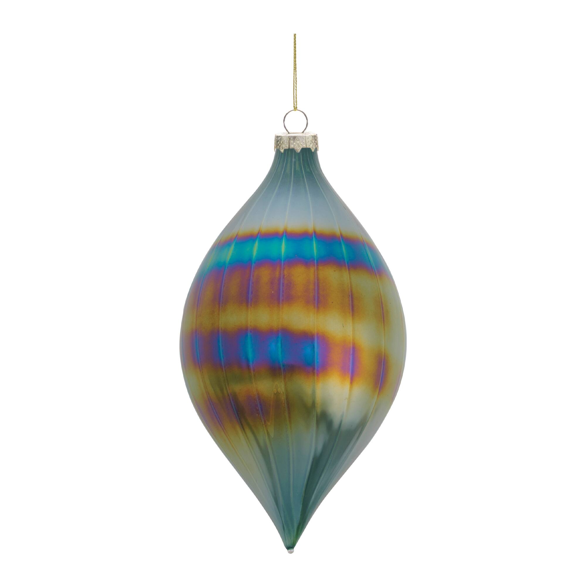 Melrose Elegant Green Glass Ornament Set