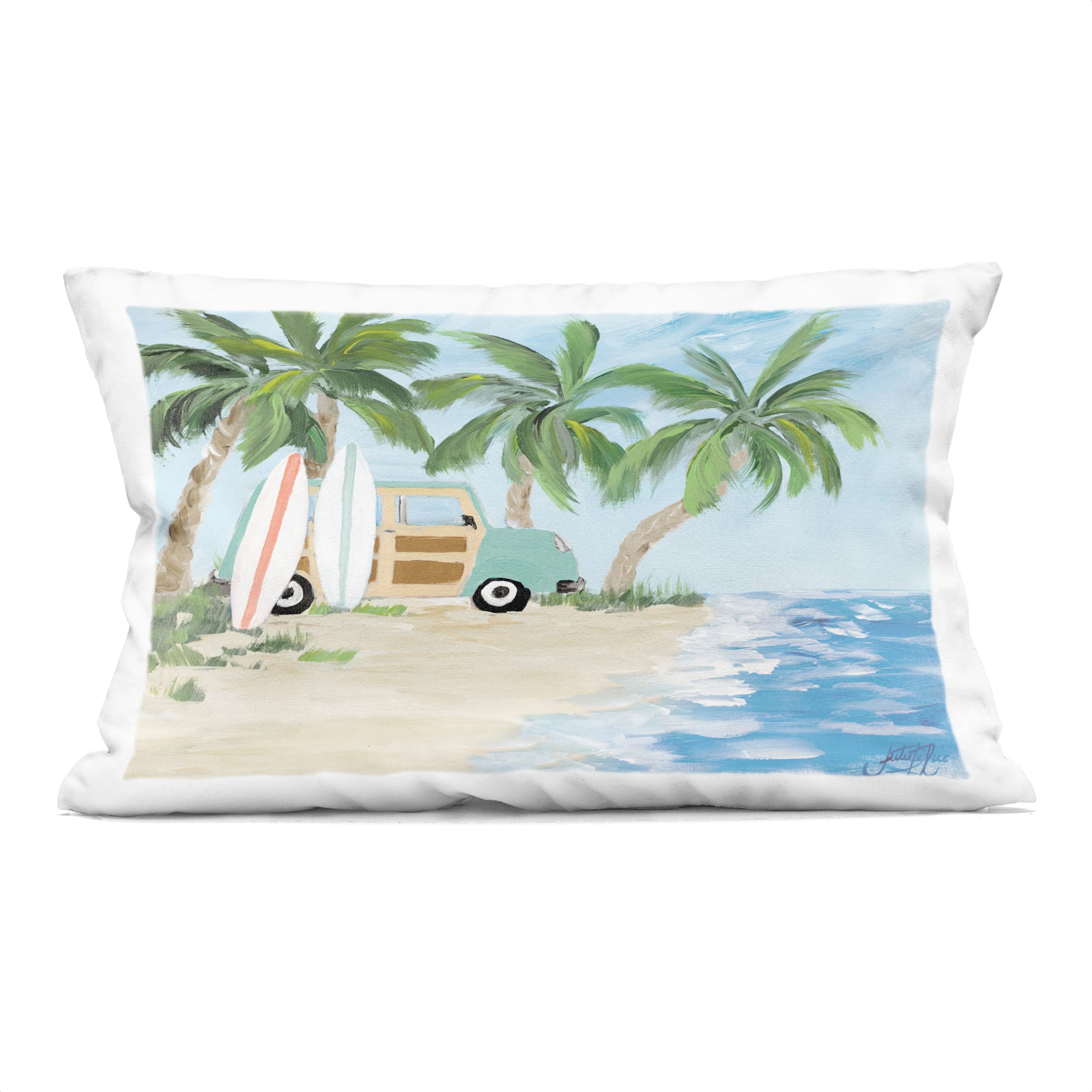 Stupell Industries 14" x 20" Tropical Vacation on Shore Decorative Printed Indoor Pillow