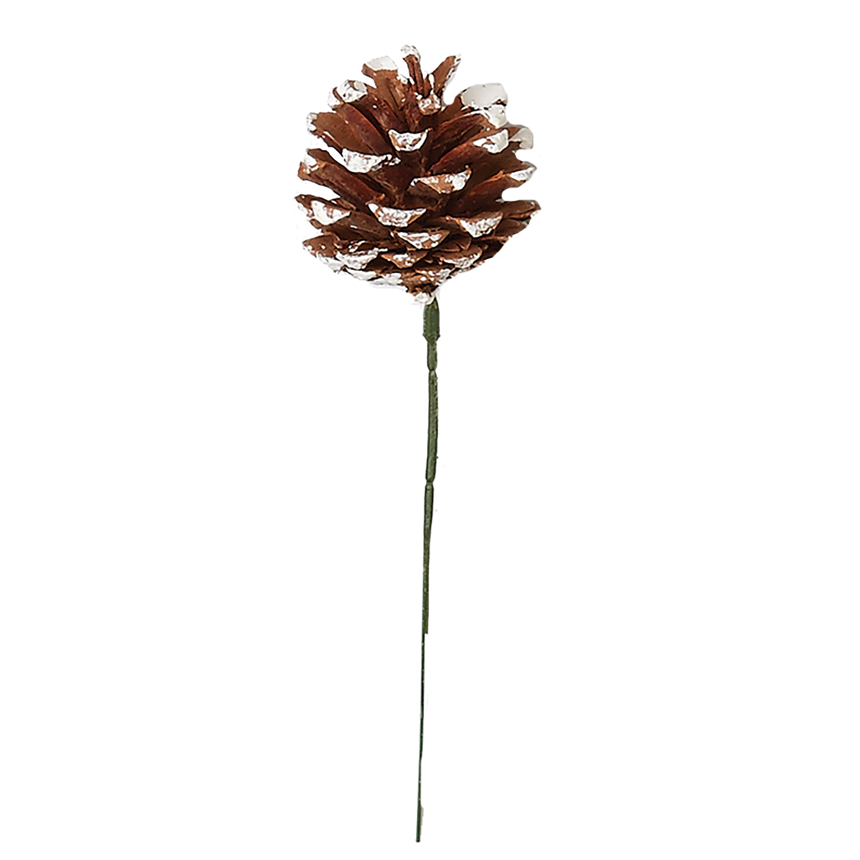 8" White Tip Pinecone Christmas Picks