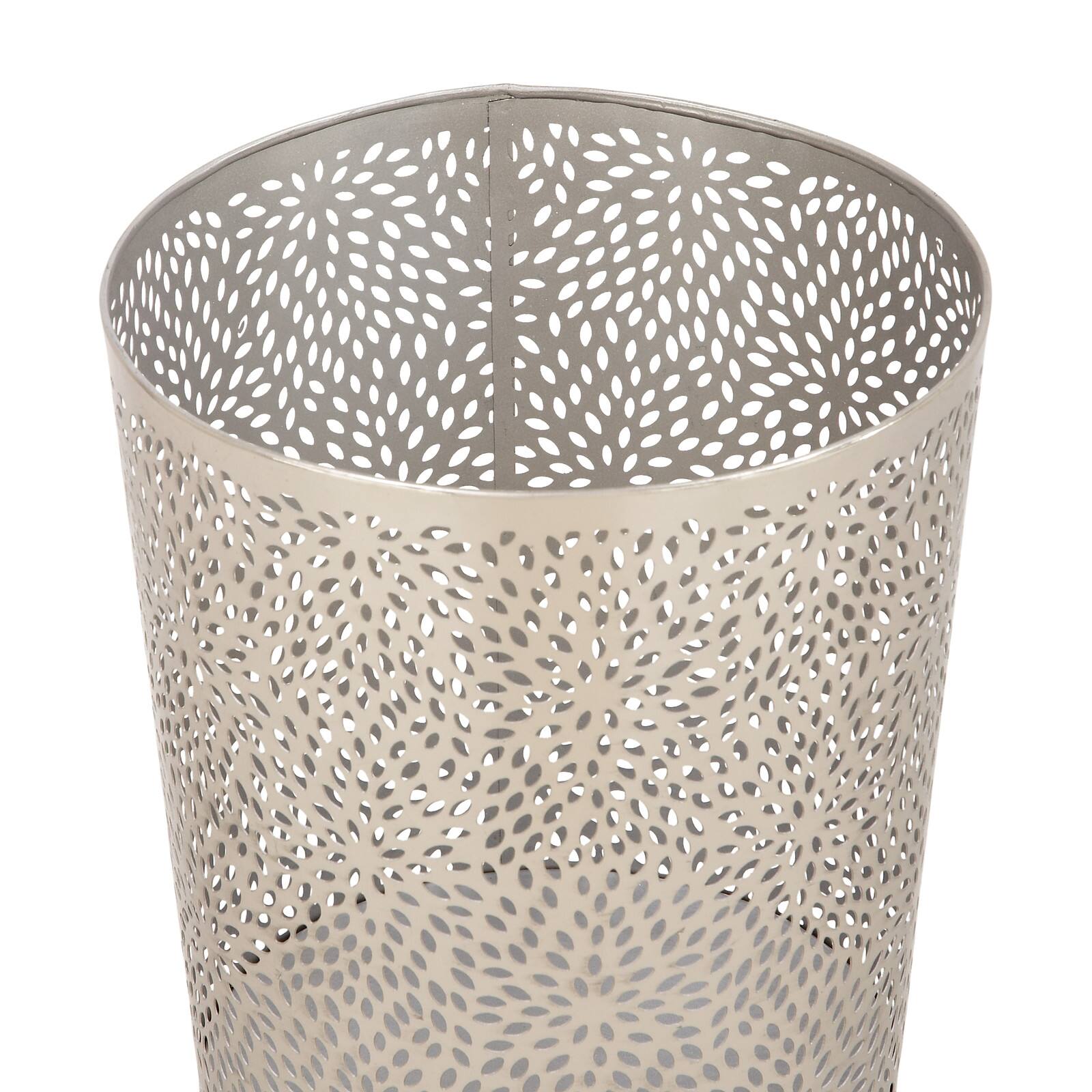 CosmoLiving by Cosmopolitan Silver Metal Contemporary Small Waste Bin