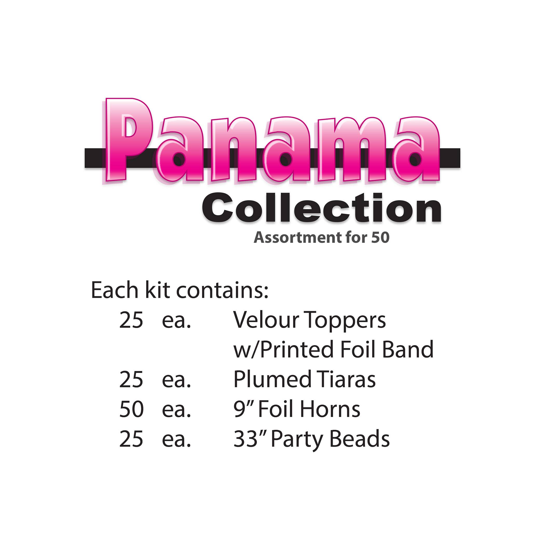 Beistle Black & Pink Panama Collection New Year Party Favor Kit for 50