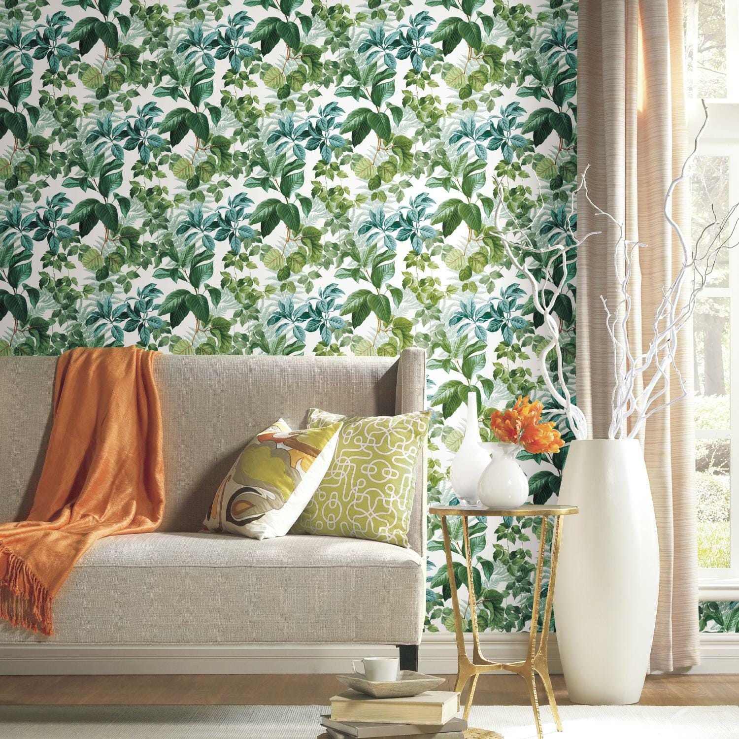 RoomMates Rainforest Leaves Peel & Stick Wallpaper