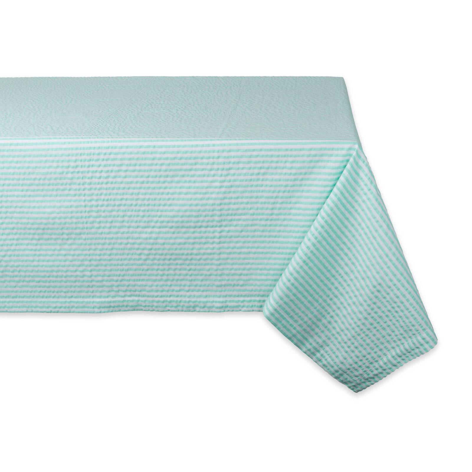 Aqua Seersucker Tablecloth 60" x 104"