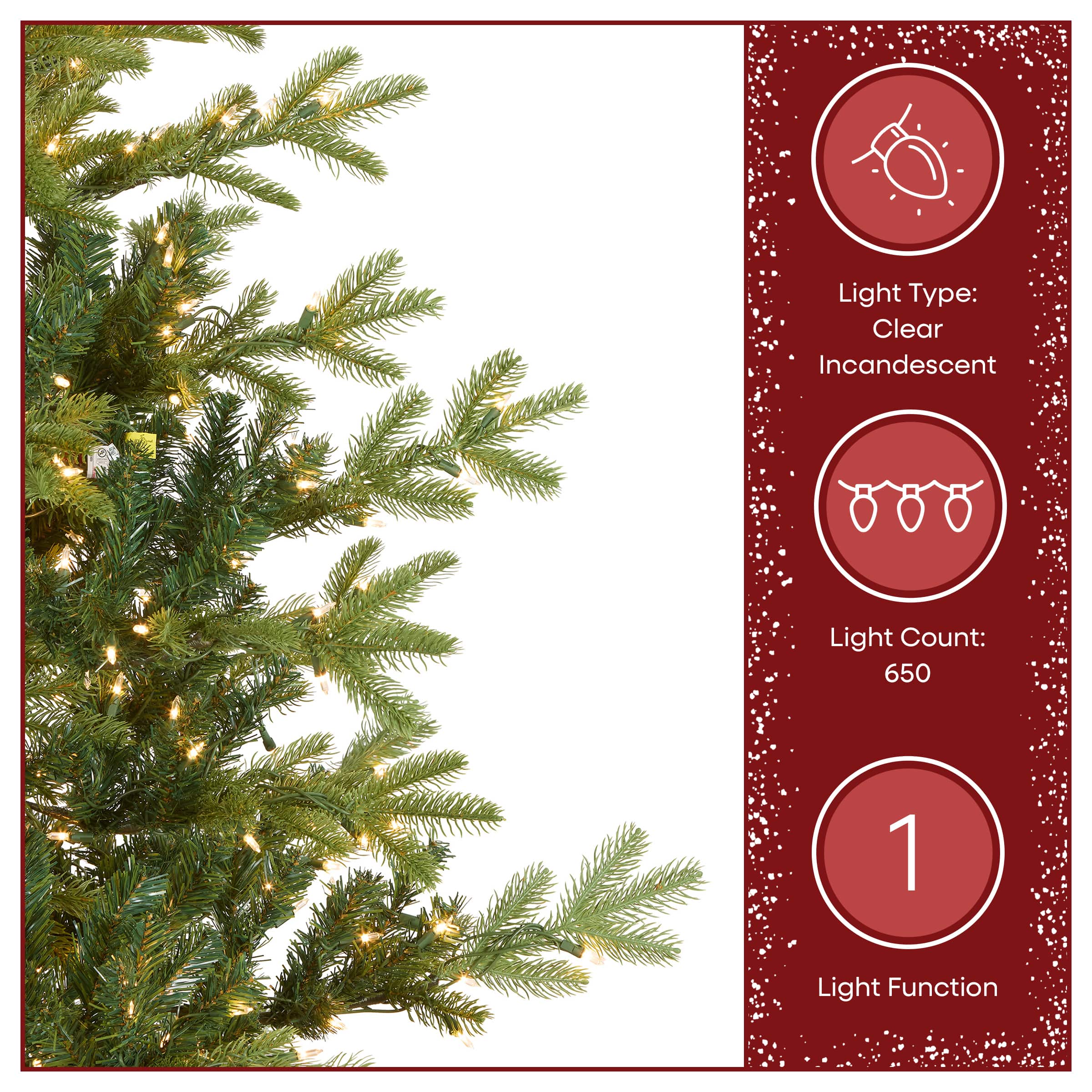 6.5ft. Pre-Lit Feel-Real® Norwegian Spruce Artificial Christmas Tree, Clear Lights