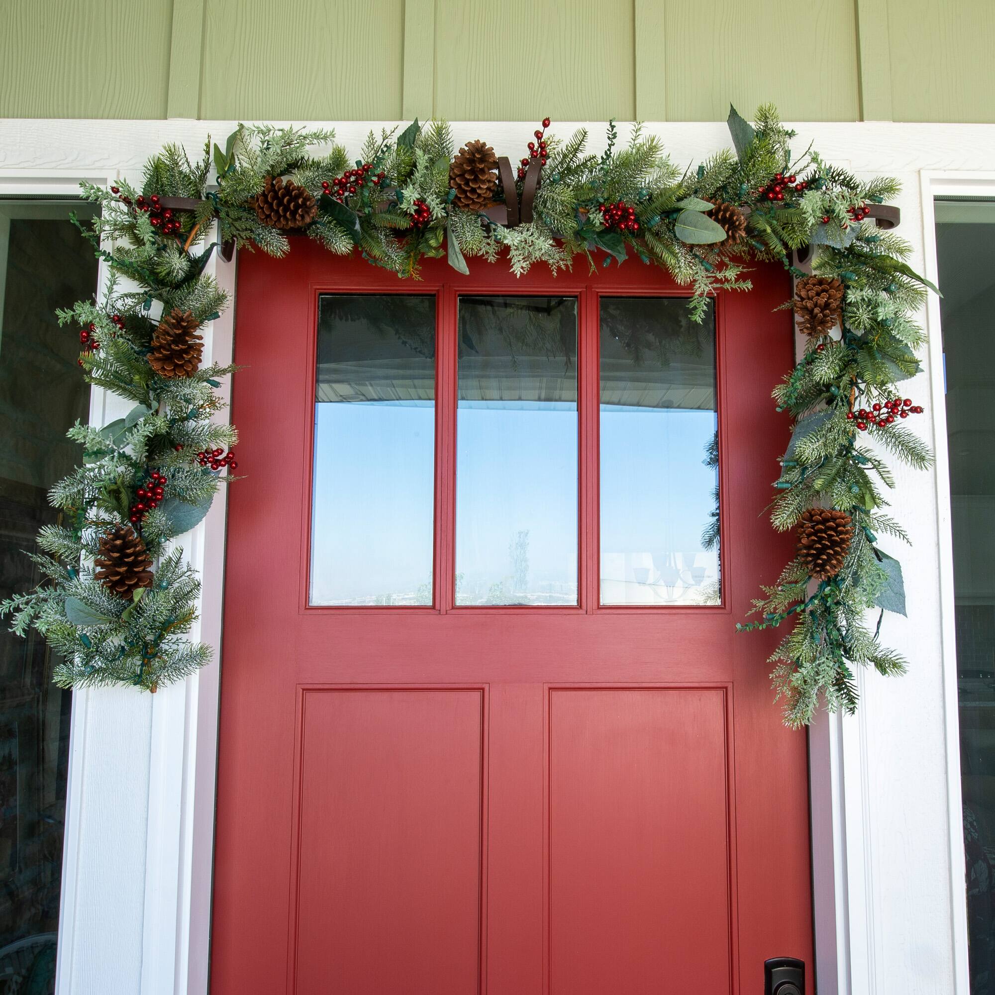 Village Lighting 9ft. Pre-Lit LED Winter Frost Christmas Garland