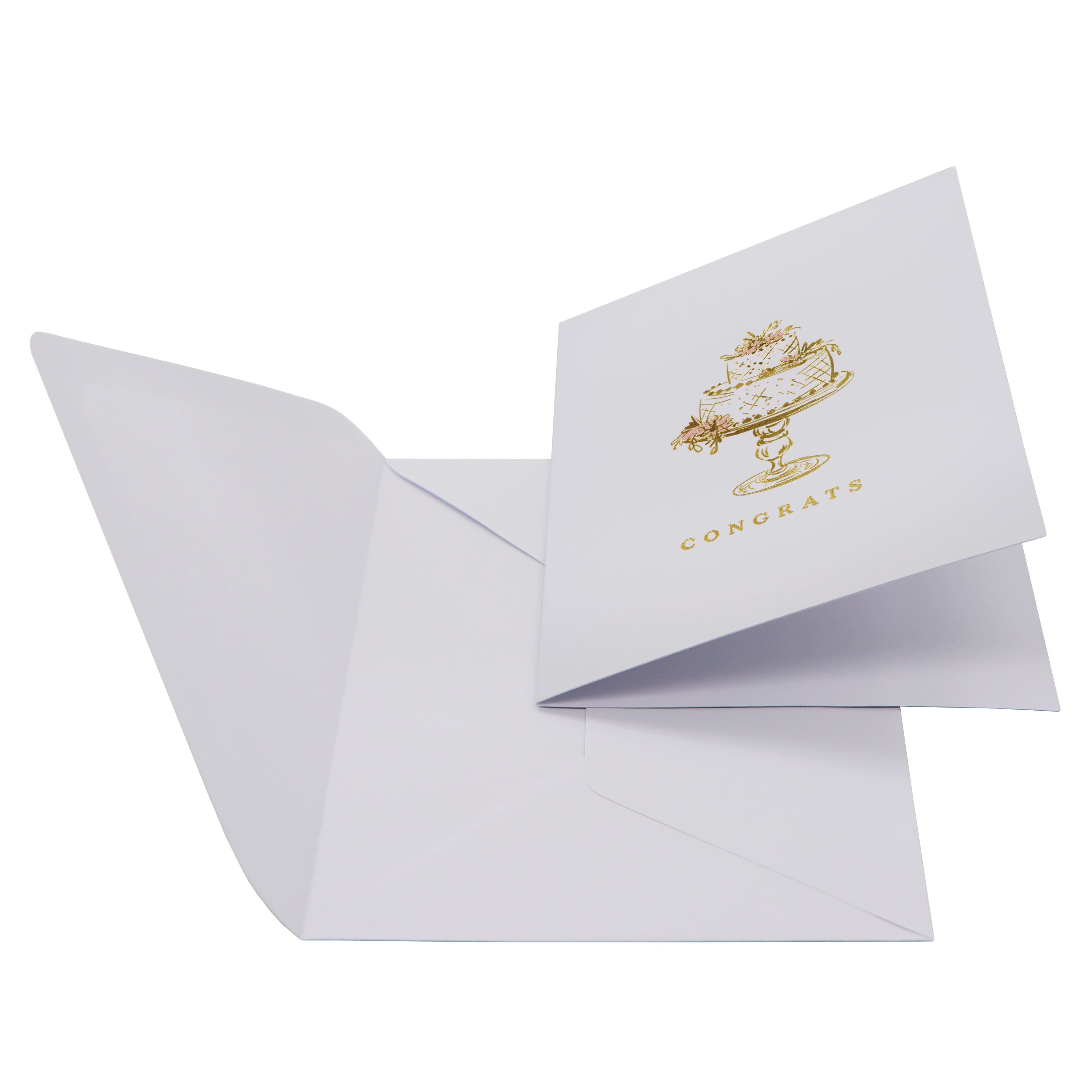 Gold Wedding Cake Congrats Blank Greeting Card Set by Celebrate It™