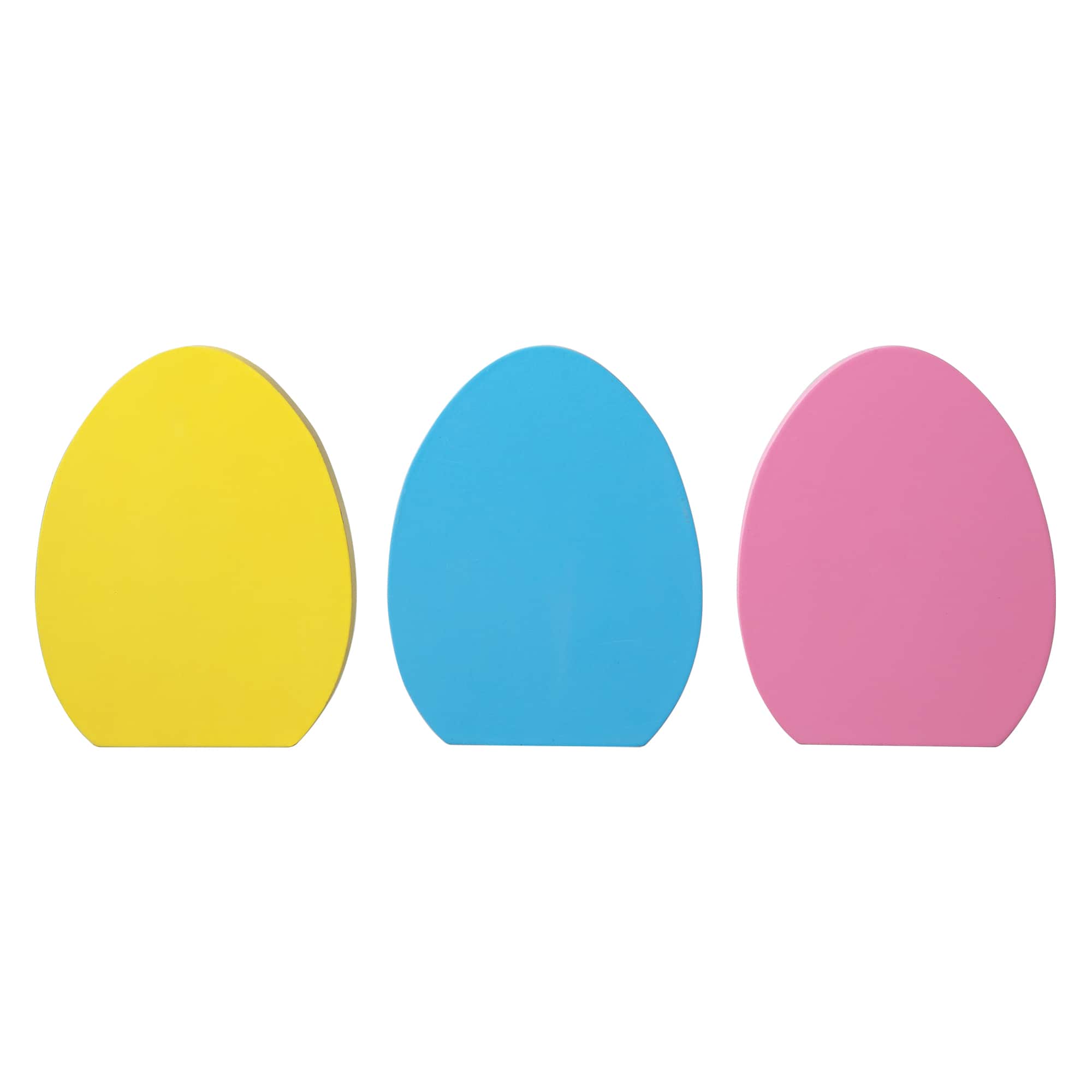 Glitzhome® 7.5" Set of 3 Easter Wooden Easter Egg Table Decor