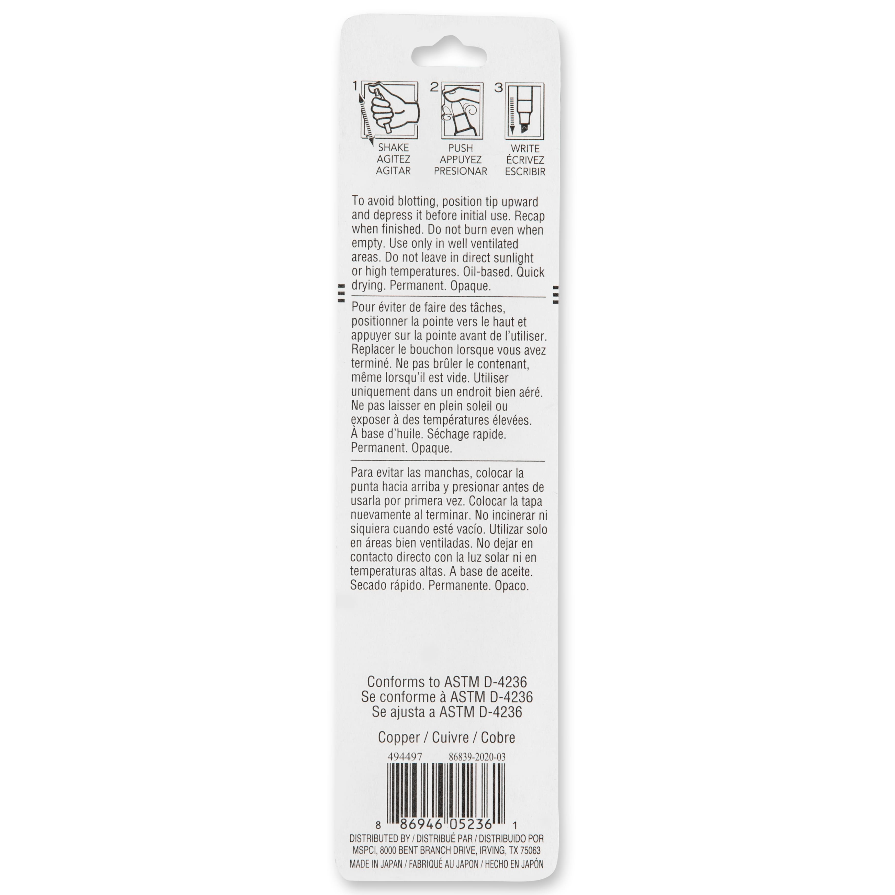 Metallic Fine Tip Multi-Surface Premium Oil-Based Paint Pen by Craft Smart